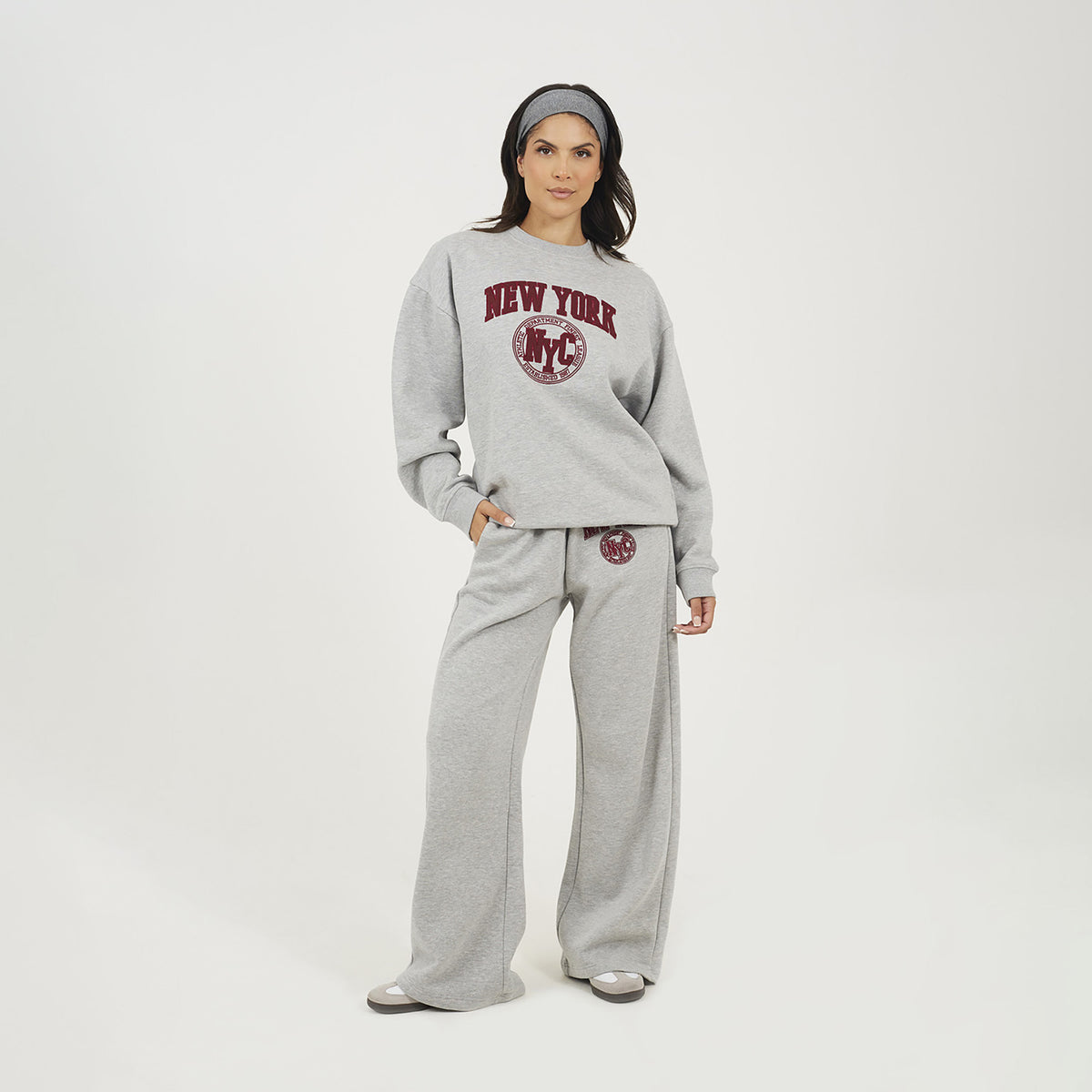 Brave Soul Grey Crew Neck Embroidered Sweatshirt - Grey Image 3