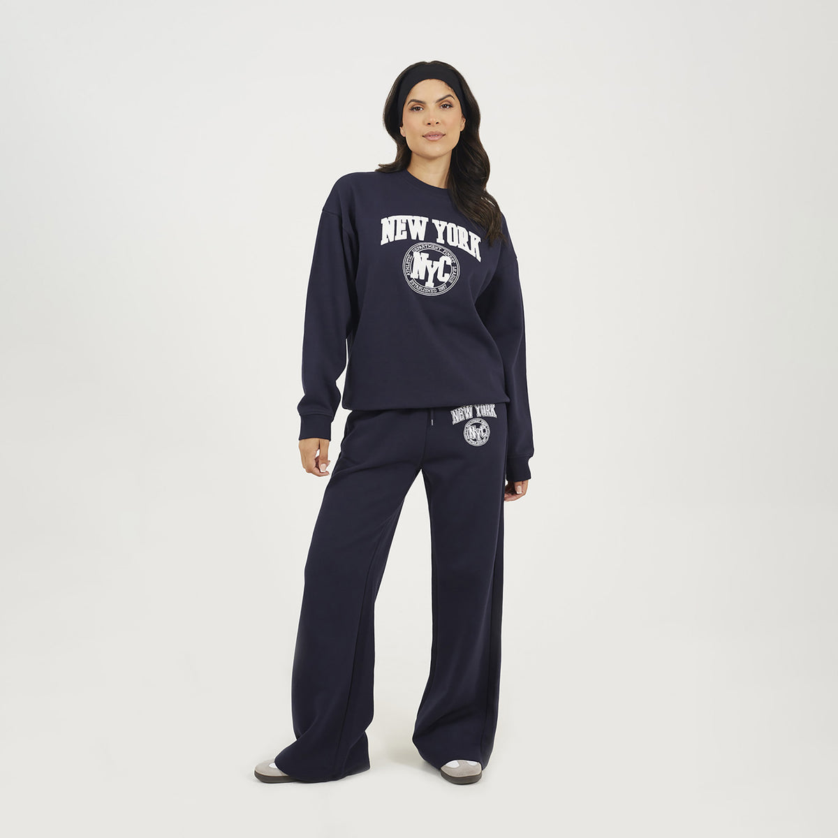 Brave Soul Navy Crew Neck Embroidered Sweatshirt - Navy Image 3