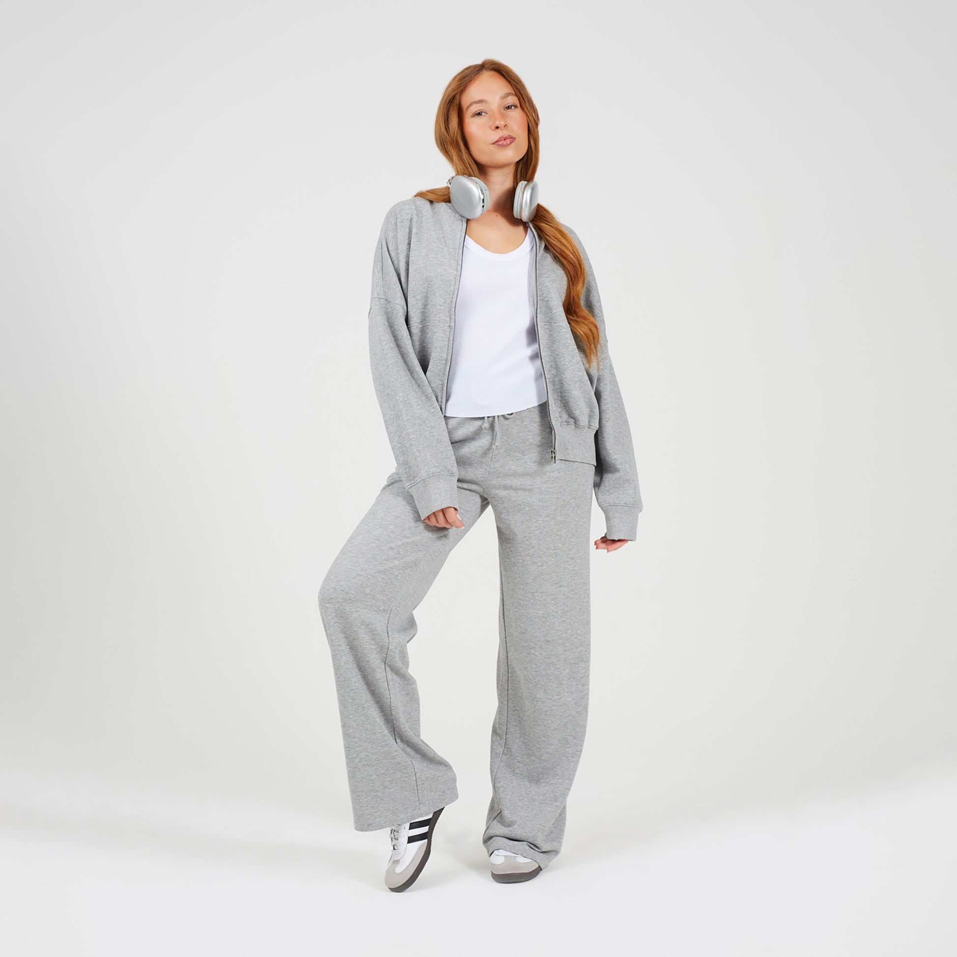 Brave Soul Grey Zip Through Sweat Bomber Jacket - Grey Image 3