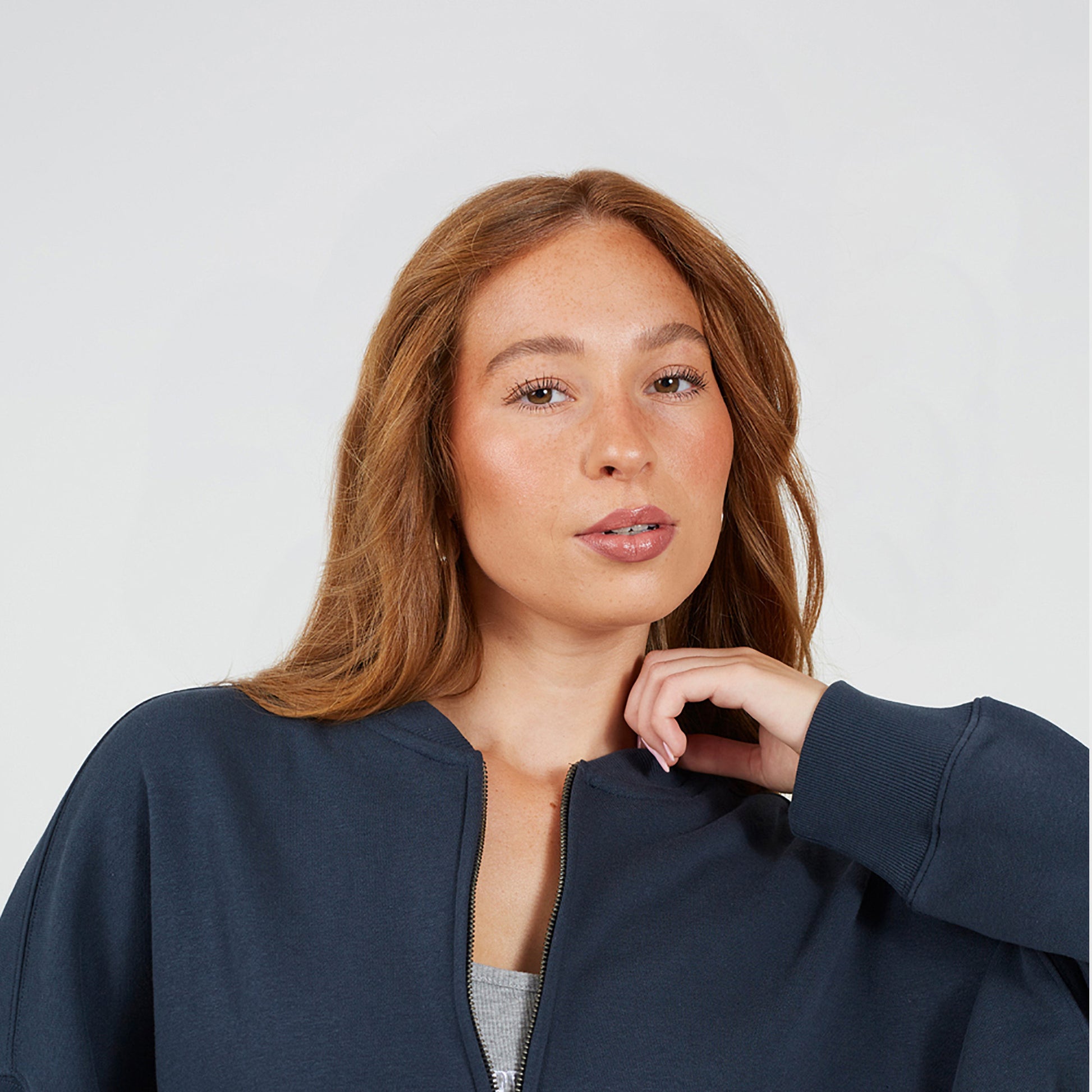 Brave Soul Charcoal Zip Through Sweat Bomber Jacket - Charcoal Image 4