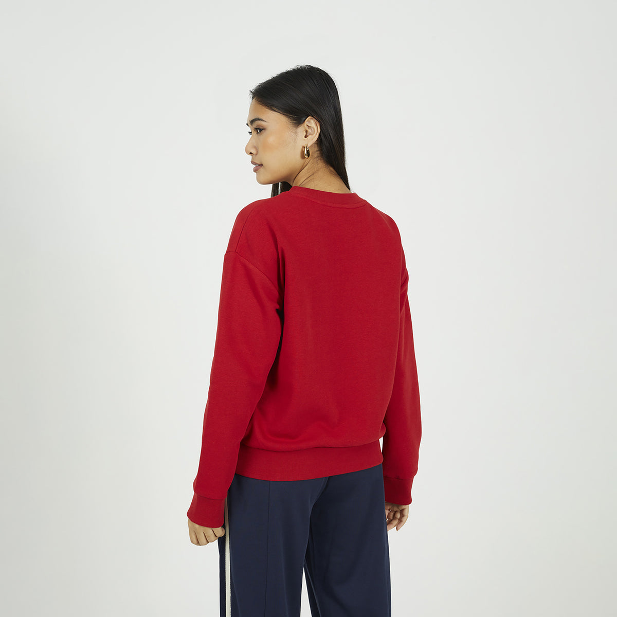 Brave Soul Red Crew Neck Embroidered Sweatshirt - Red Image 2