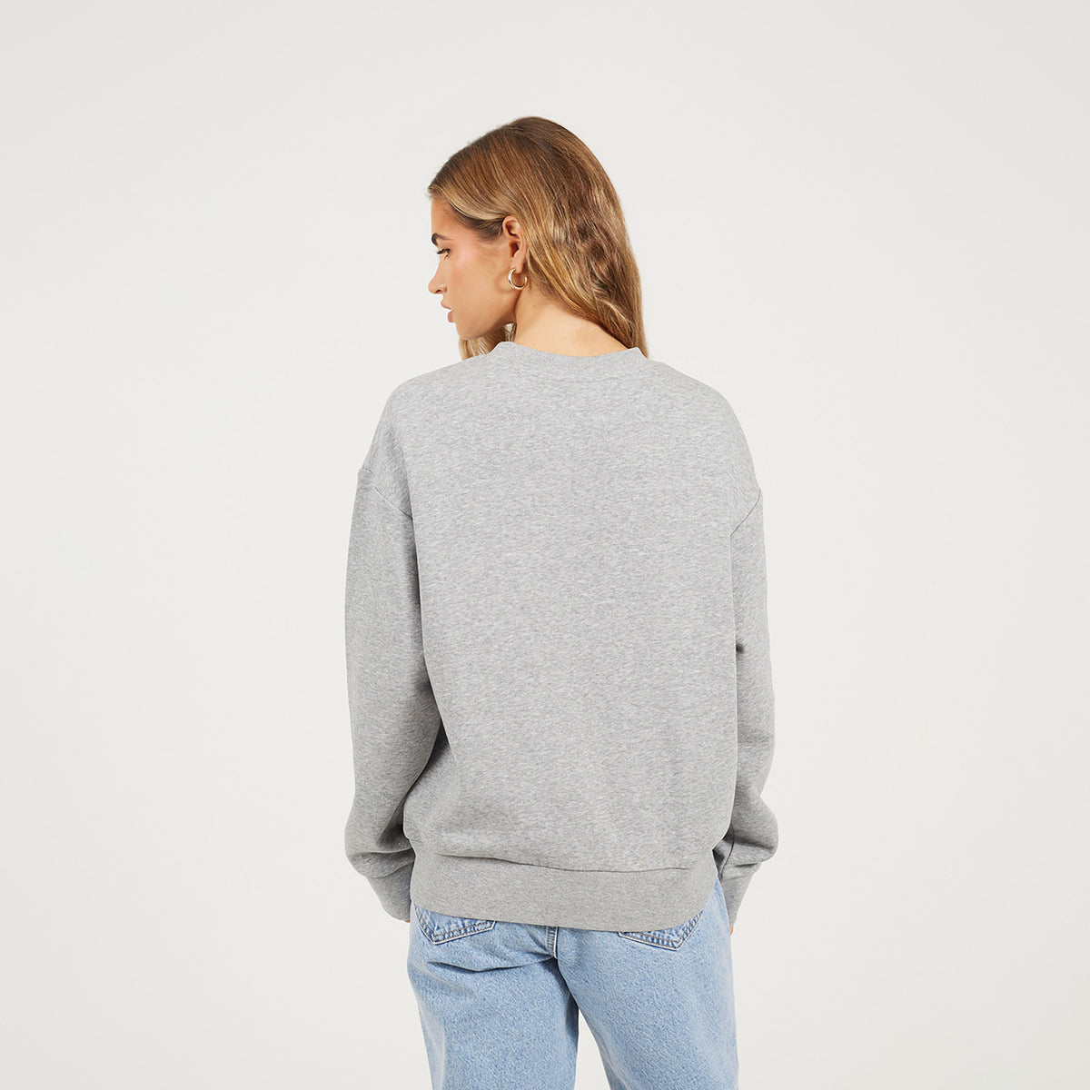 Brave Soul Grey Crew Neck Embroidered Sweatshirt - Grey Image 2