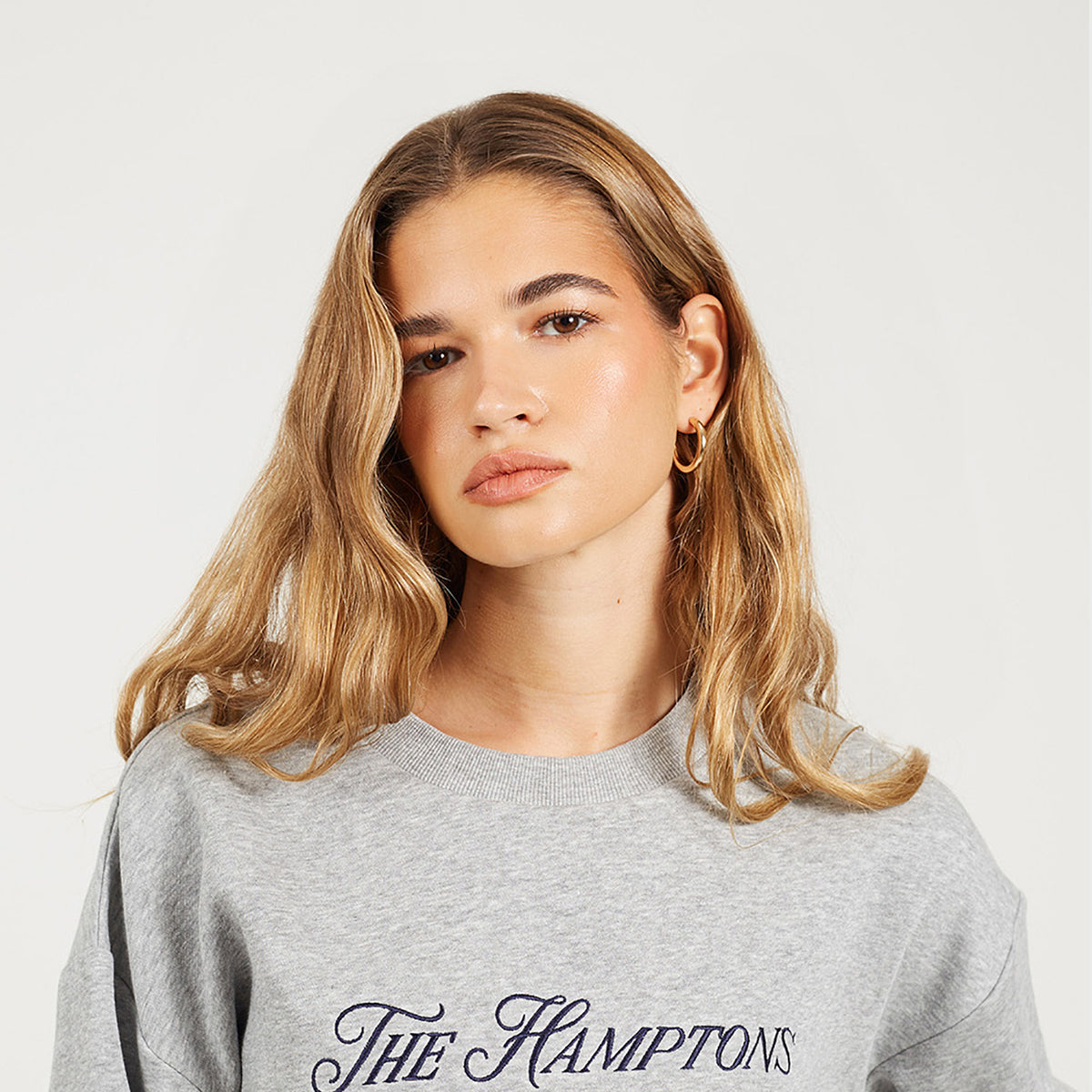 Brave Soul Grey Crew Neck Embroidered Sweatshirt - Grey Image 4