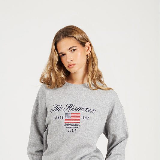 Brave Soul Grey Crew Neck Embroidered Sweatshirt - Grey Image 1