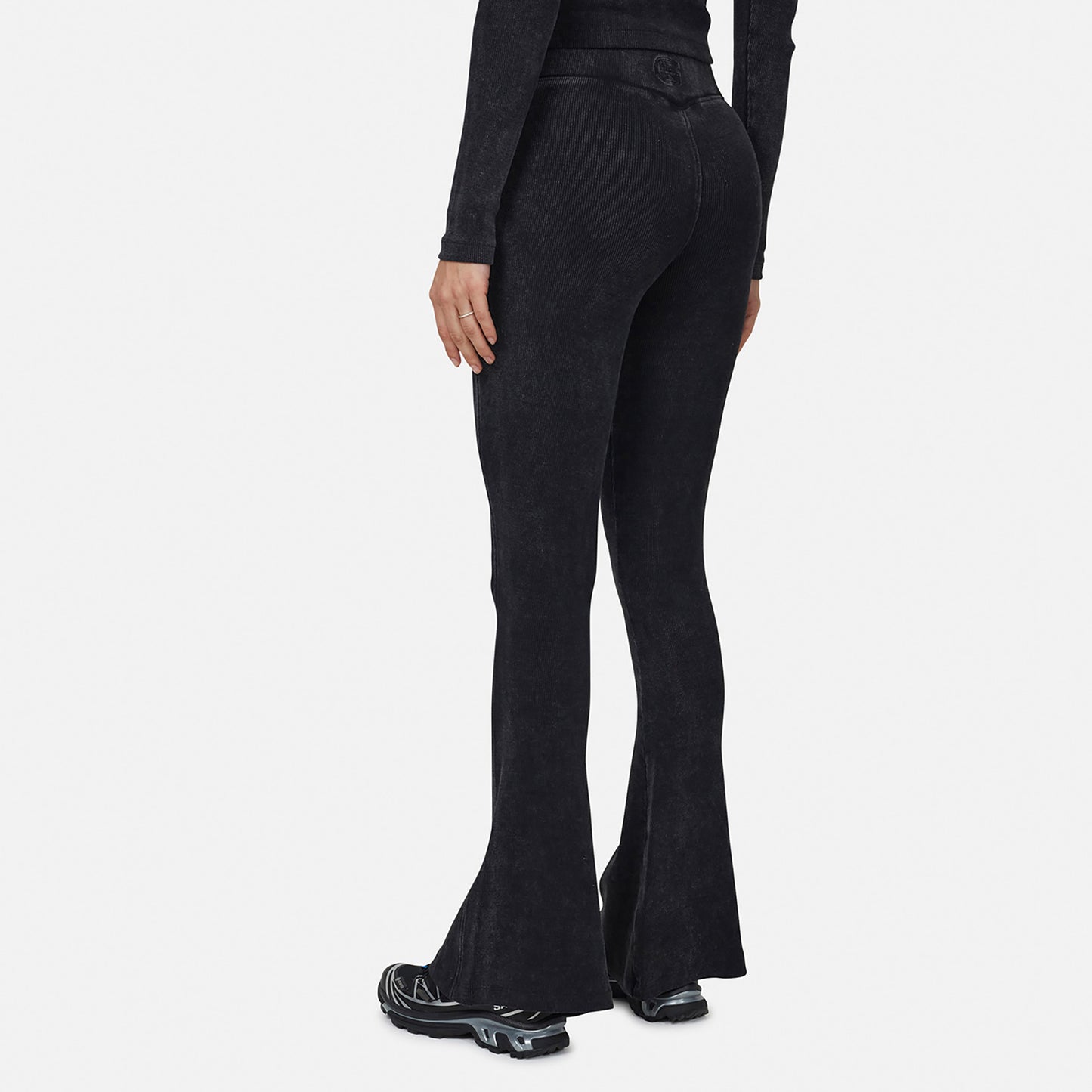 Good For Nothing Black Flared Ribbed Leggings - Black Image 2