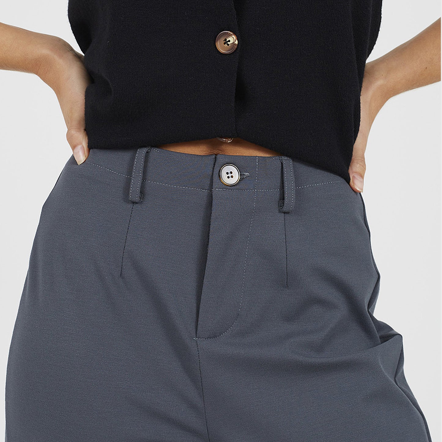 Brave Soul Charcoal Straight Leg Jersey Trousers - Charcoal Image 4