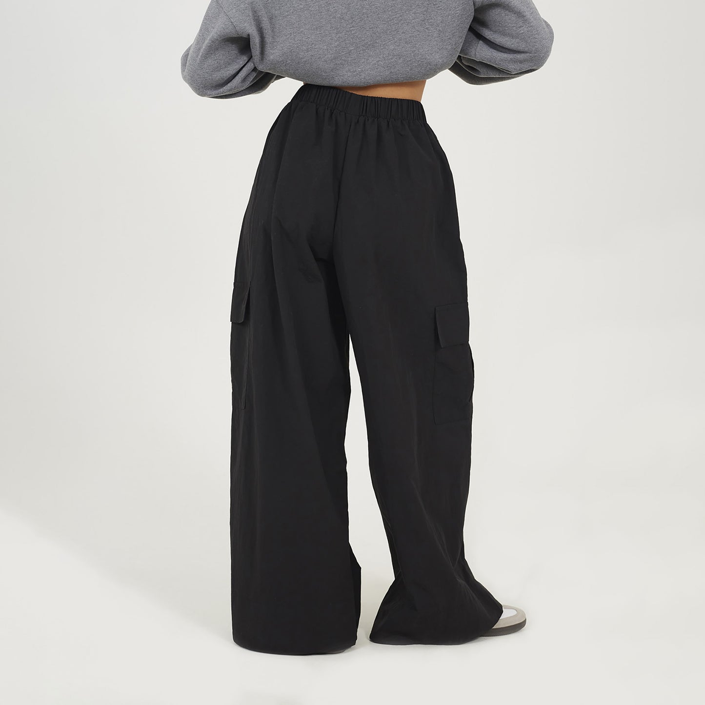 Brave Soul Black Baggy Cargo Trousers With Pocket Details - Black Image 2