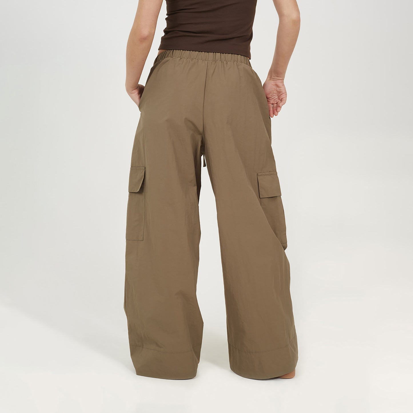 Brave Soul Khaki Baggy Cargo Trousers With Pocket Details - Khaki Image 2
