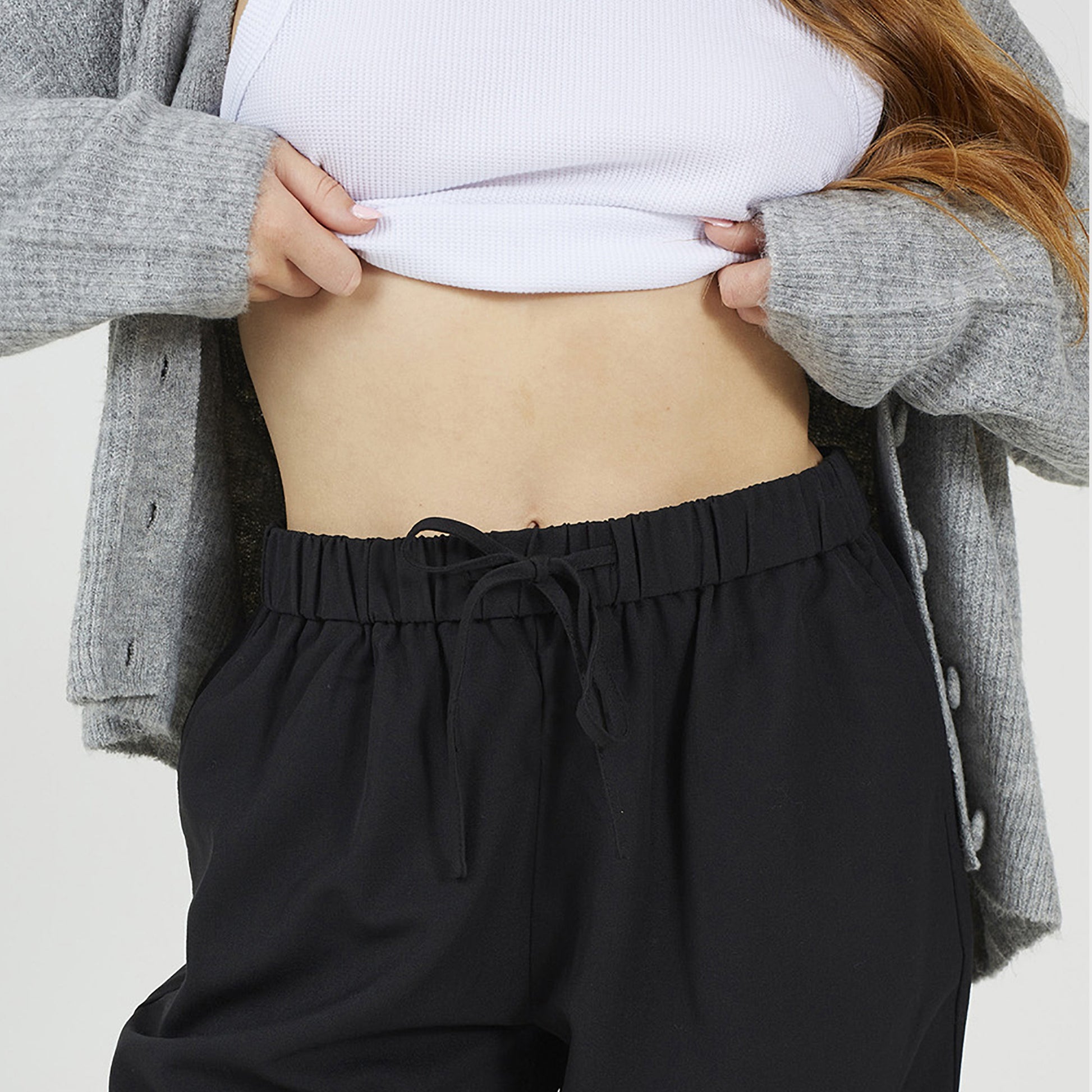 Brave Soul Black High Waisted Wide Leg Trousers - Black Image 4