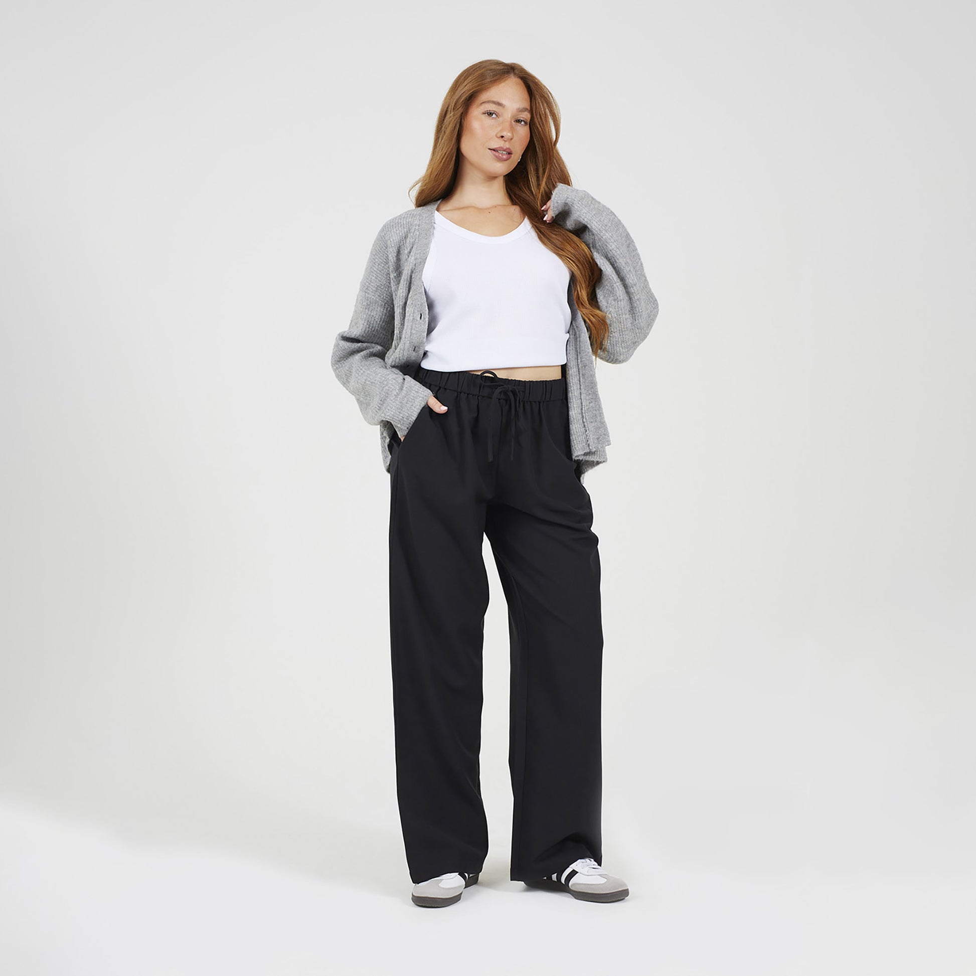 Brave Soul Black High Waisted Wide Leg Trousers - Black Image 3