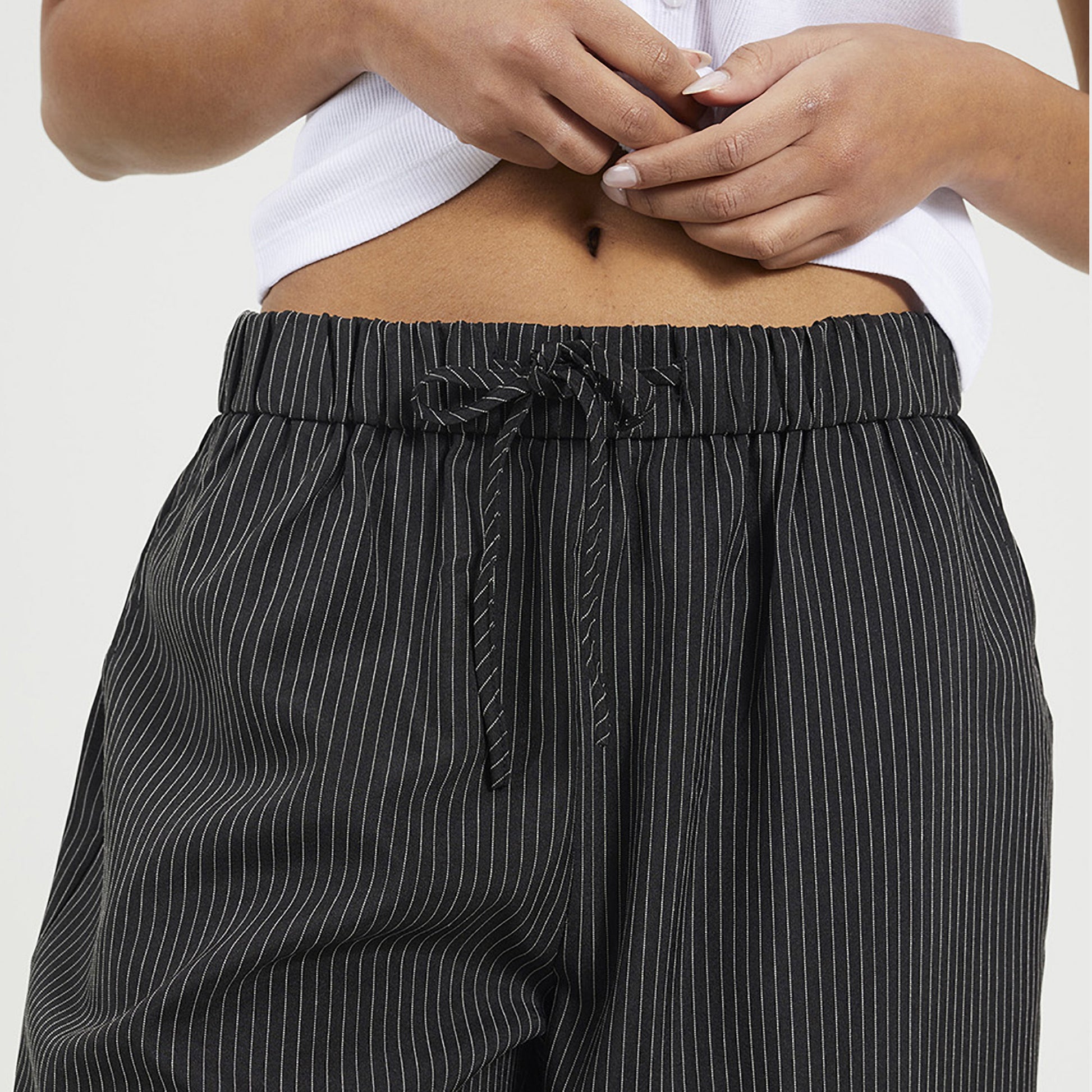 Brave Soul Black Stripe Straight Leg Suit Trousers - Black Image 4