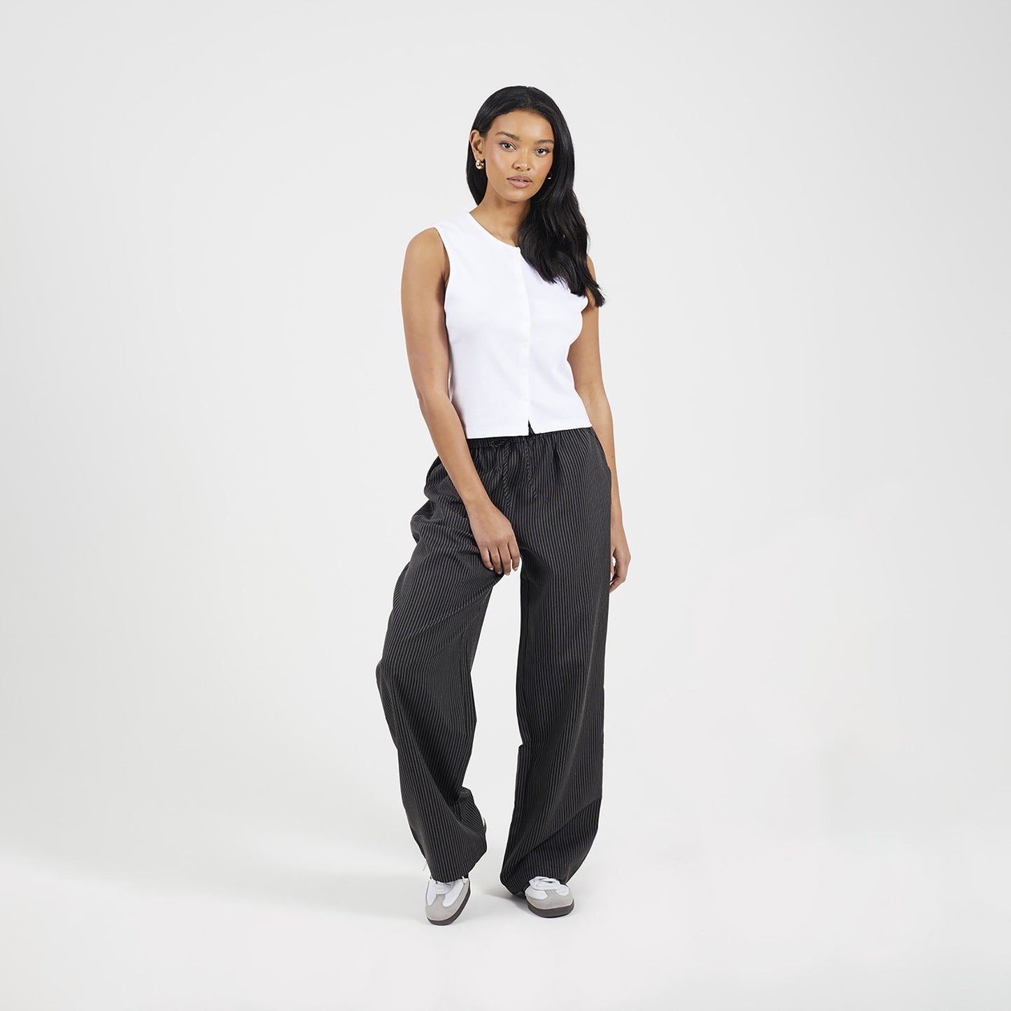 Brave Soul Black Stripe Straight Leg Suit Trousers - Black Image 3
