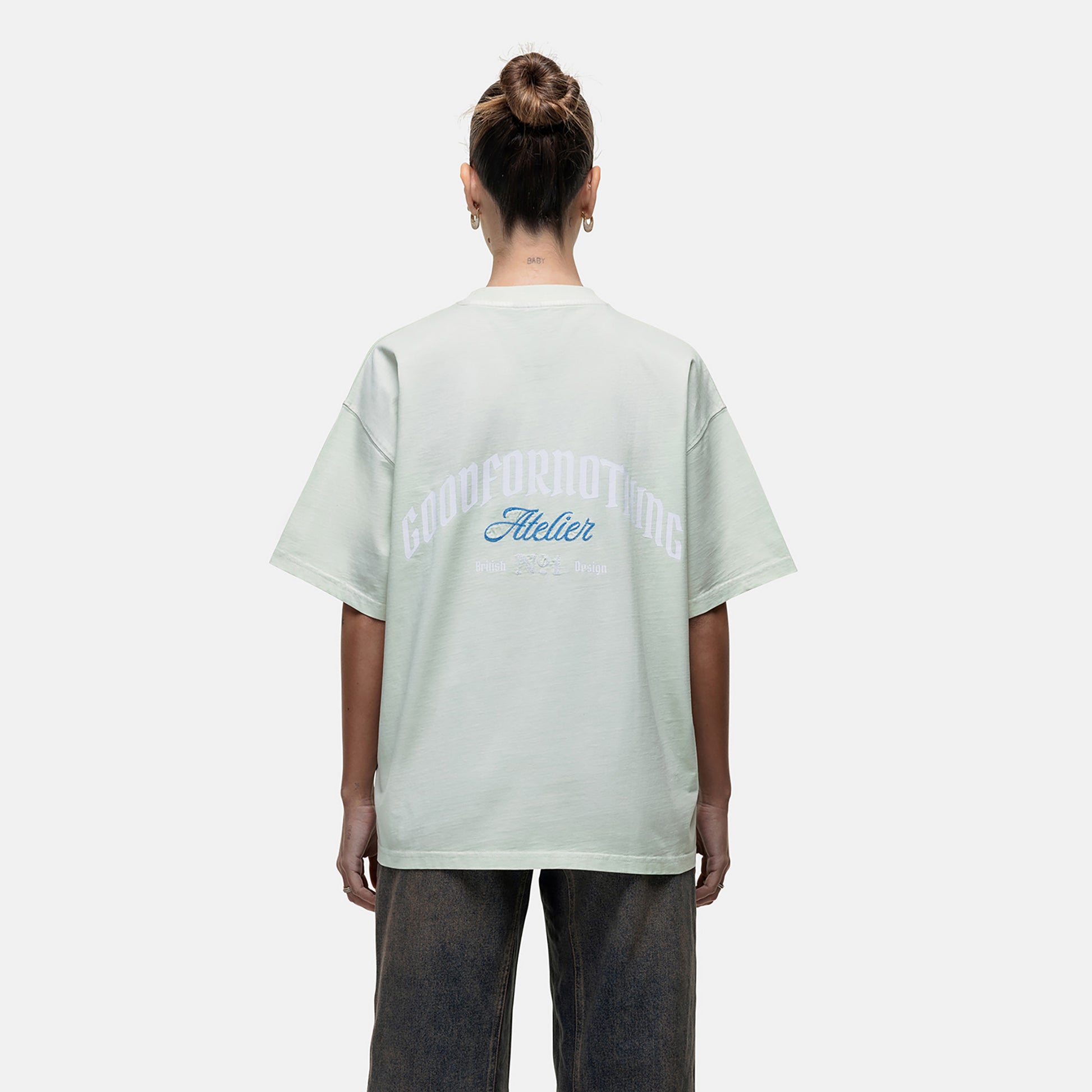 Good For Nothing White Graphic Back Print Oversized T-shirt - White Image 2