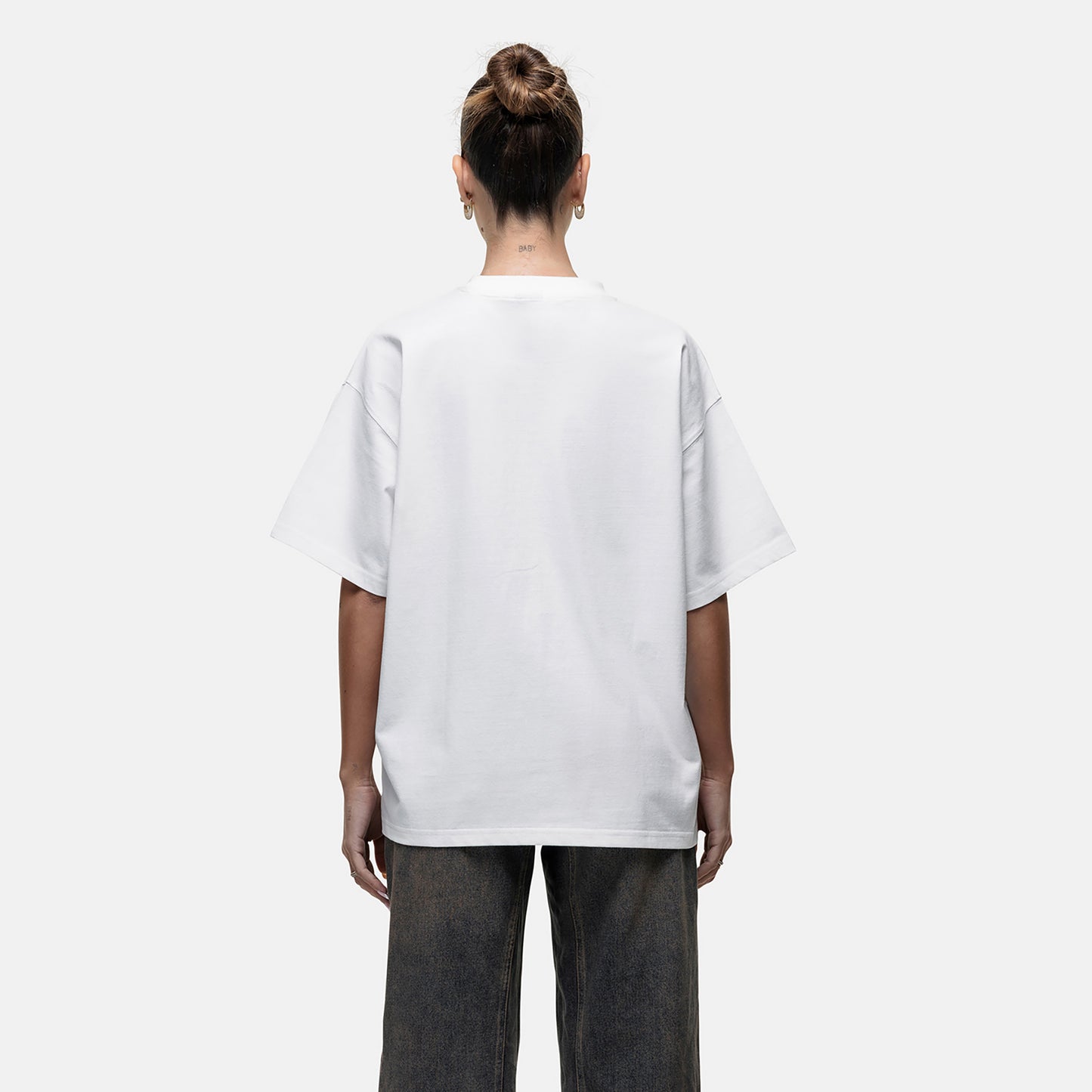 Good For Nothing White Graphic Print Oversized T-Shirt - White Image 2