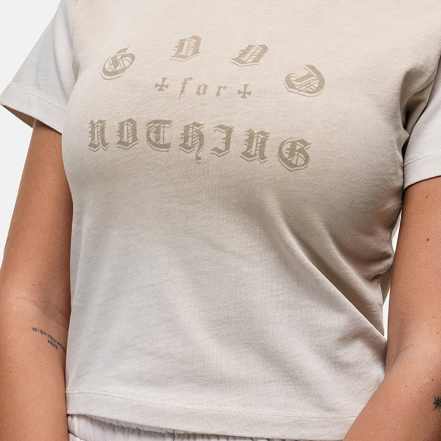 Good For Nothing Cream Graphic Print Baby T-Shirt - Cream Image 3