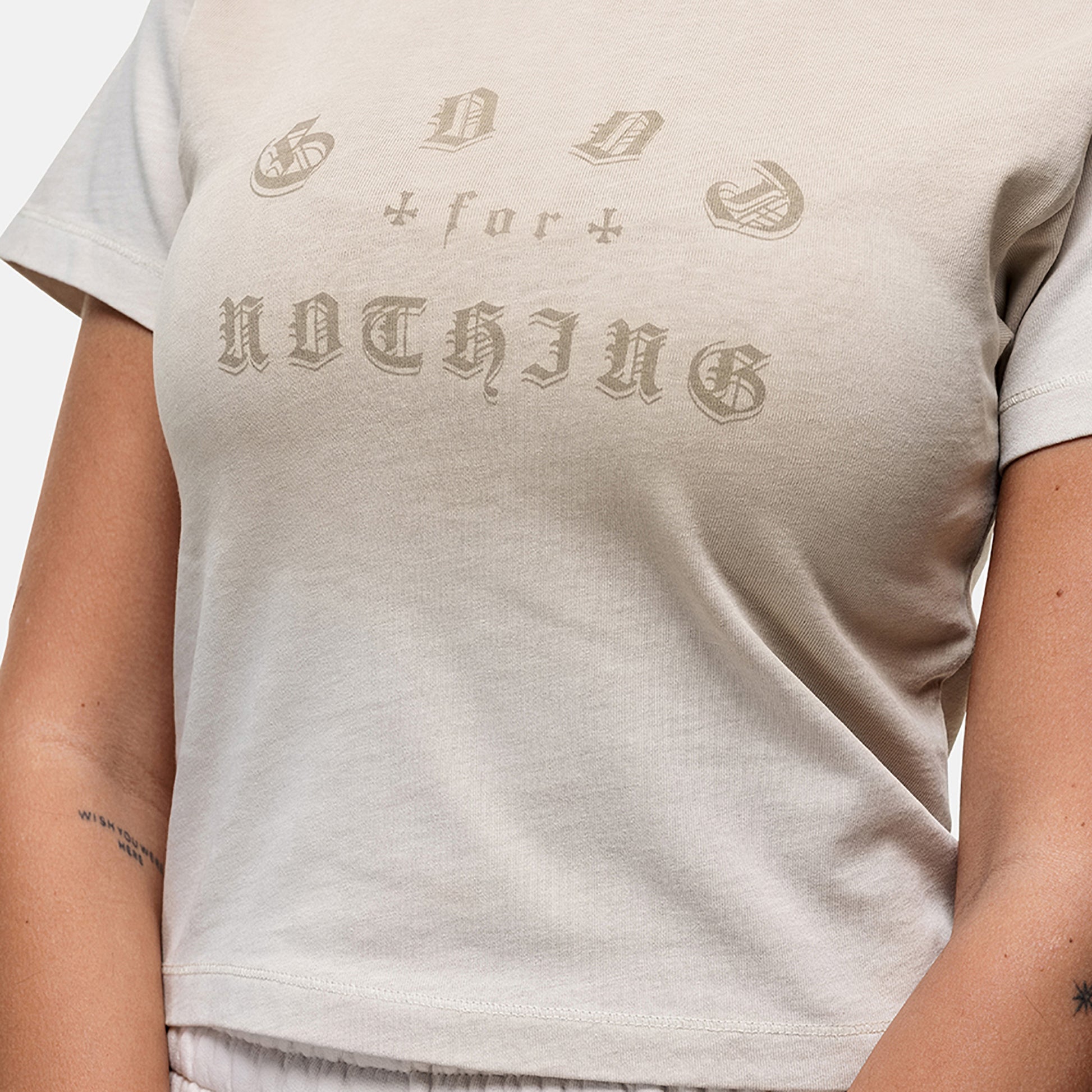 Good For Nothing Cream Graphic Print Baby T-Shirt - Cream Image 3