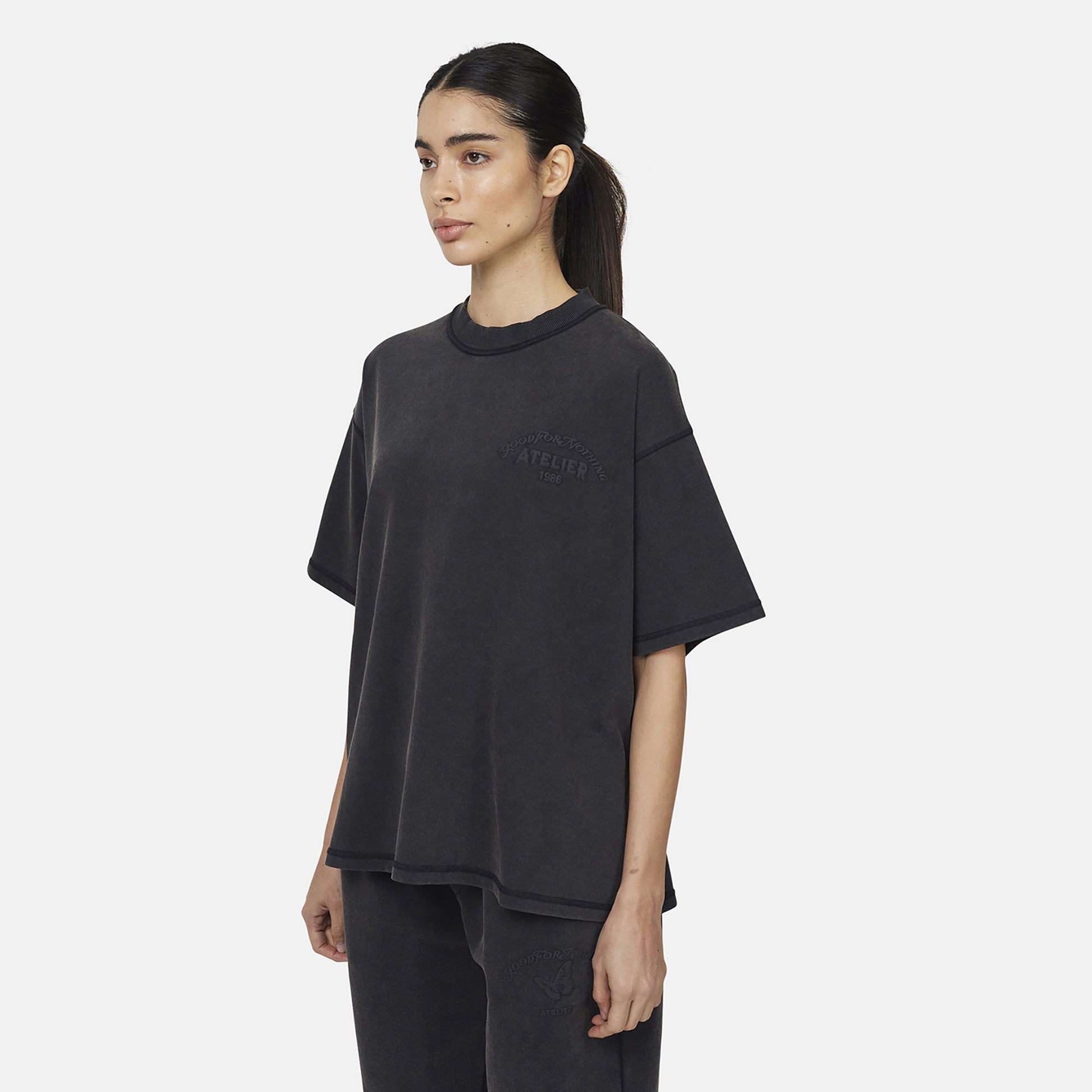 Good For Nothing Black Relaxed Fit T-Shirt - Black Image 3
