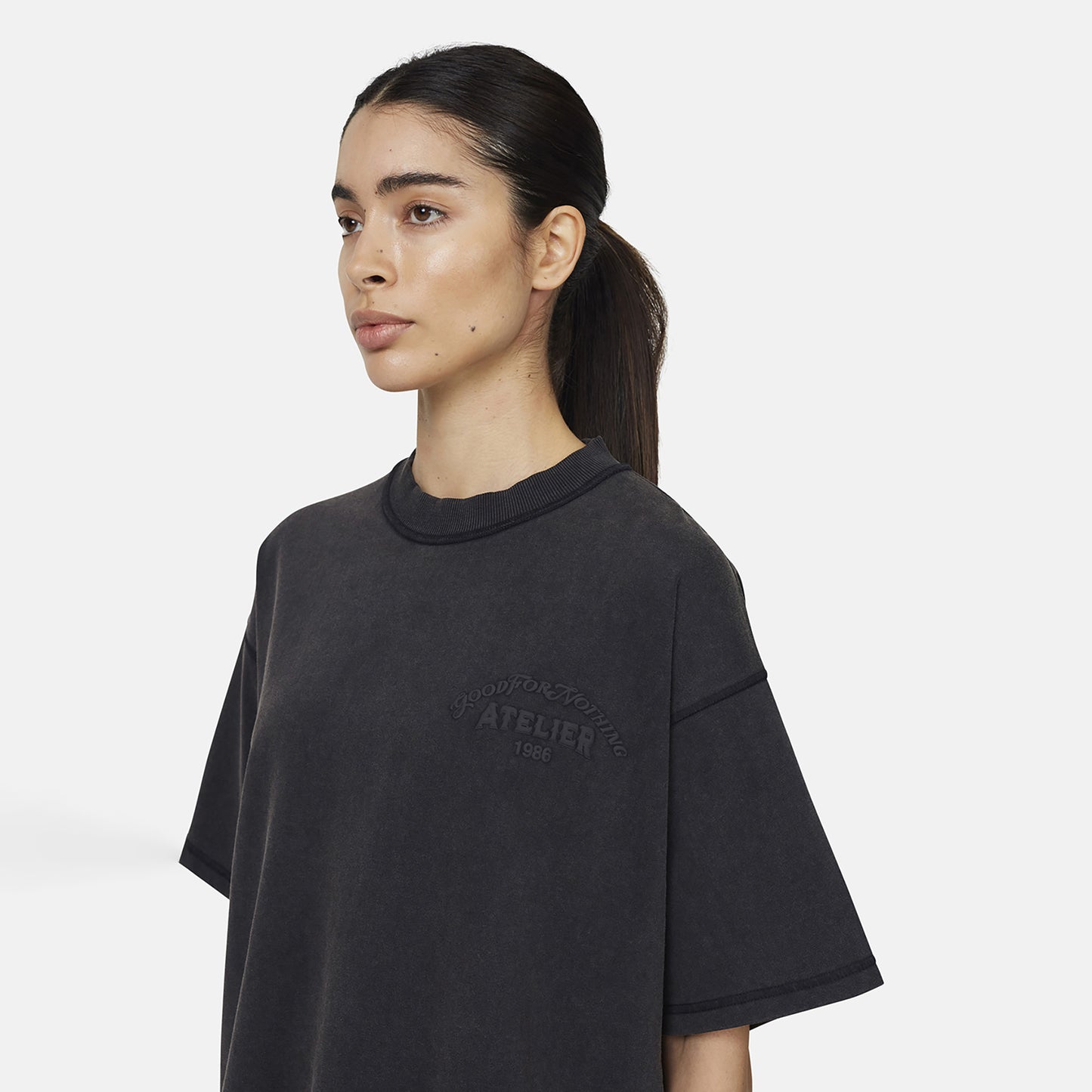 Good For Nothing Black Relaxed Fit T-Shirt - Black Image 4