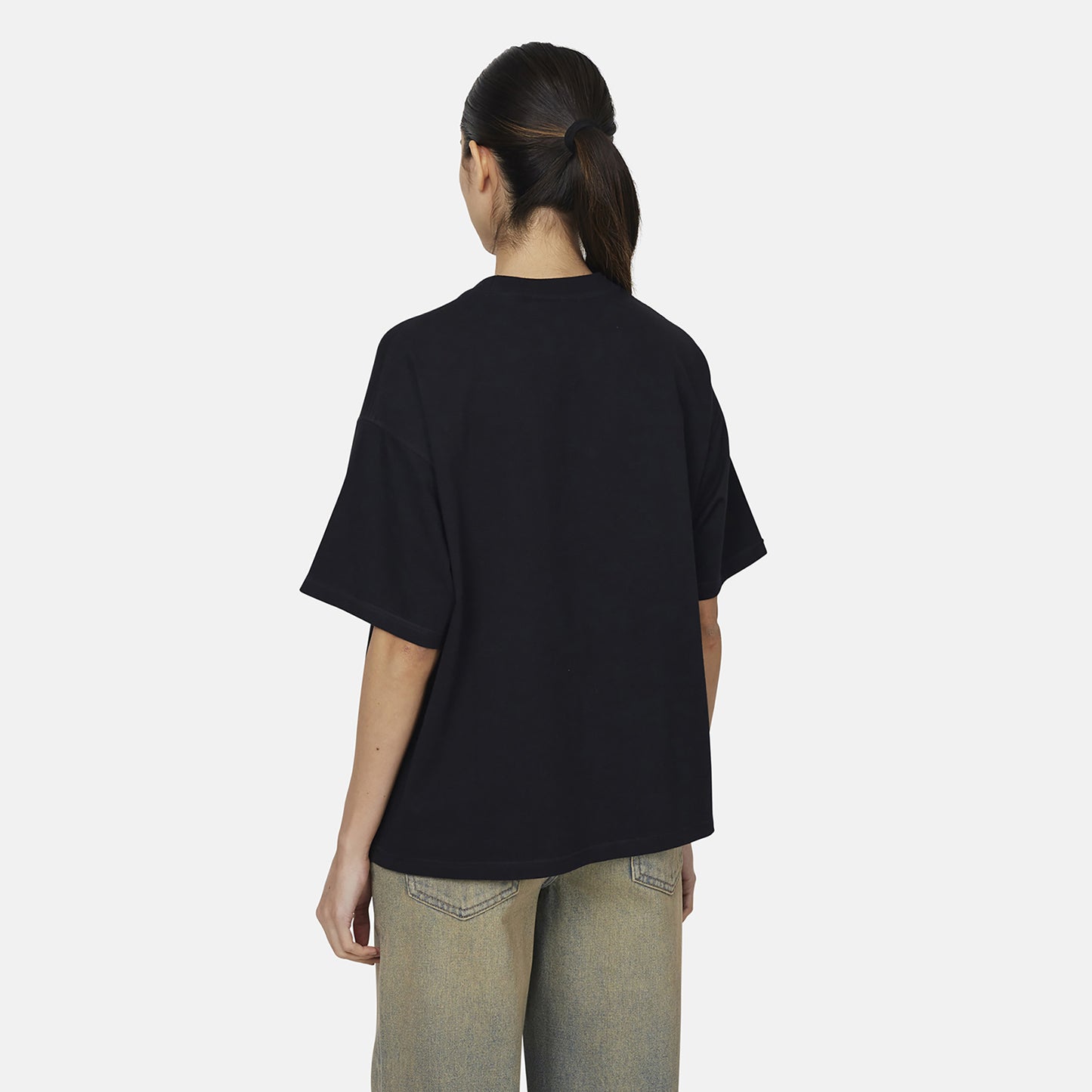Good For Nothing Black Oversized Puff Print T-Shirt - Black Image 2