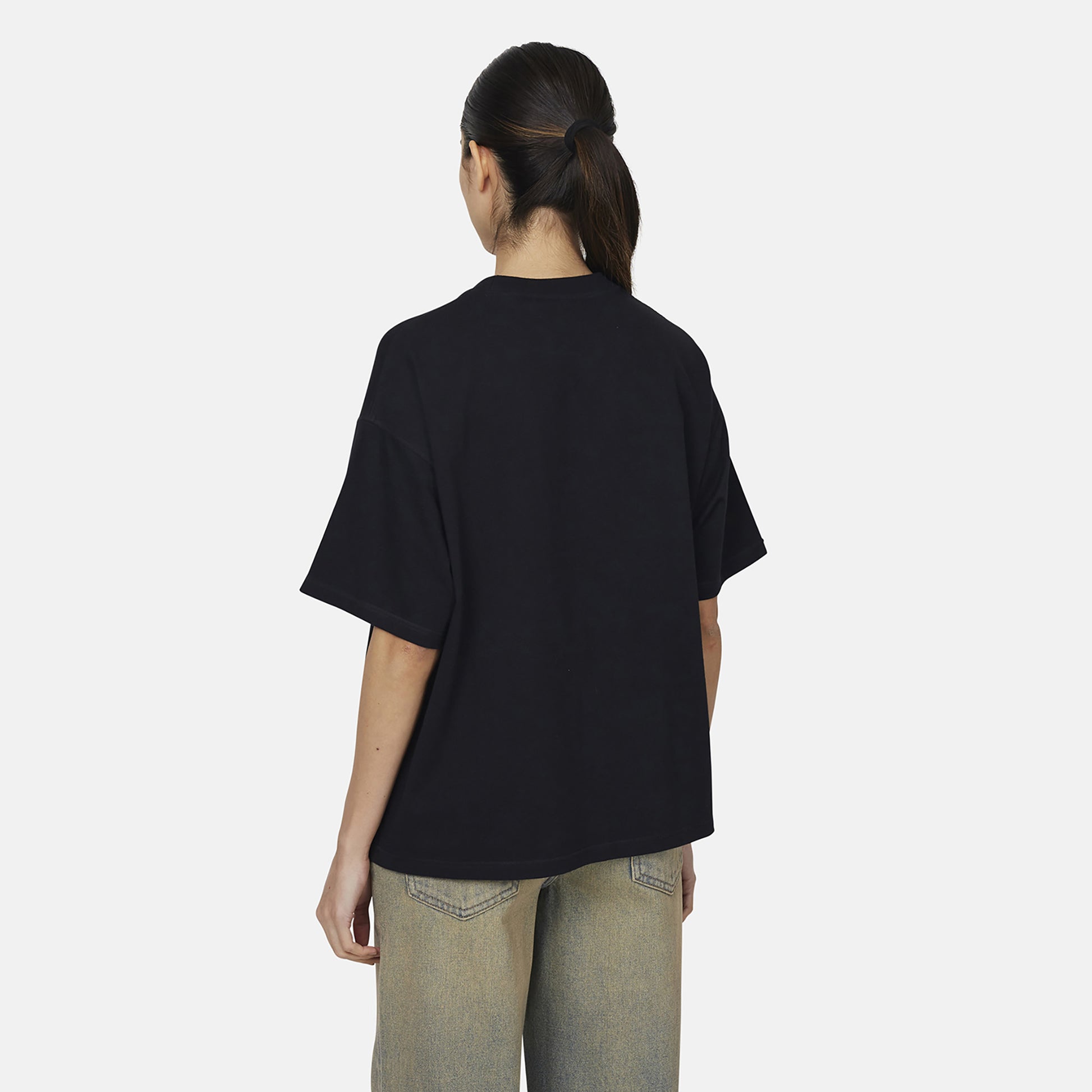 Good For Nothing Black Oversized Puff Print T-Shirt - Black Image 2