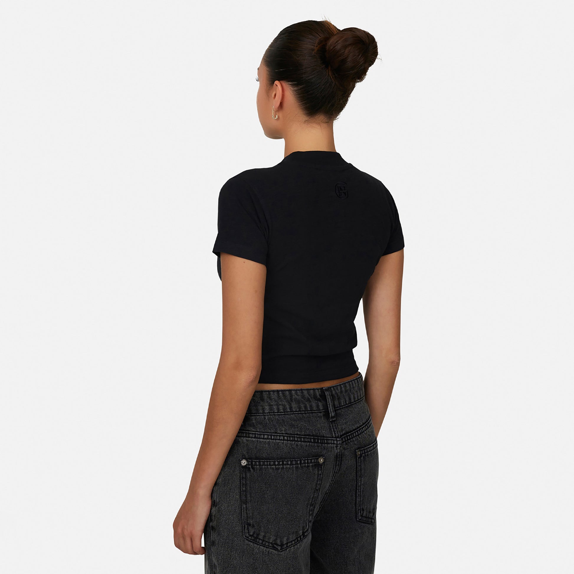 Good For Nothing Black Emblem Baby Tee - Black Image 2