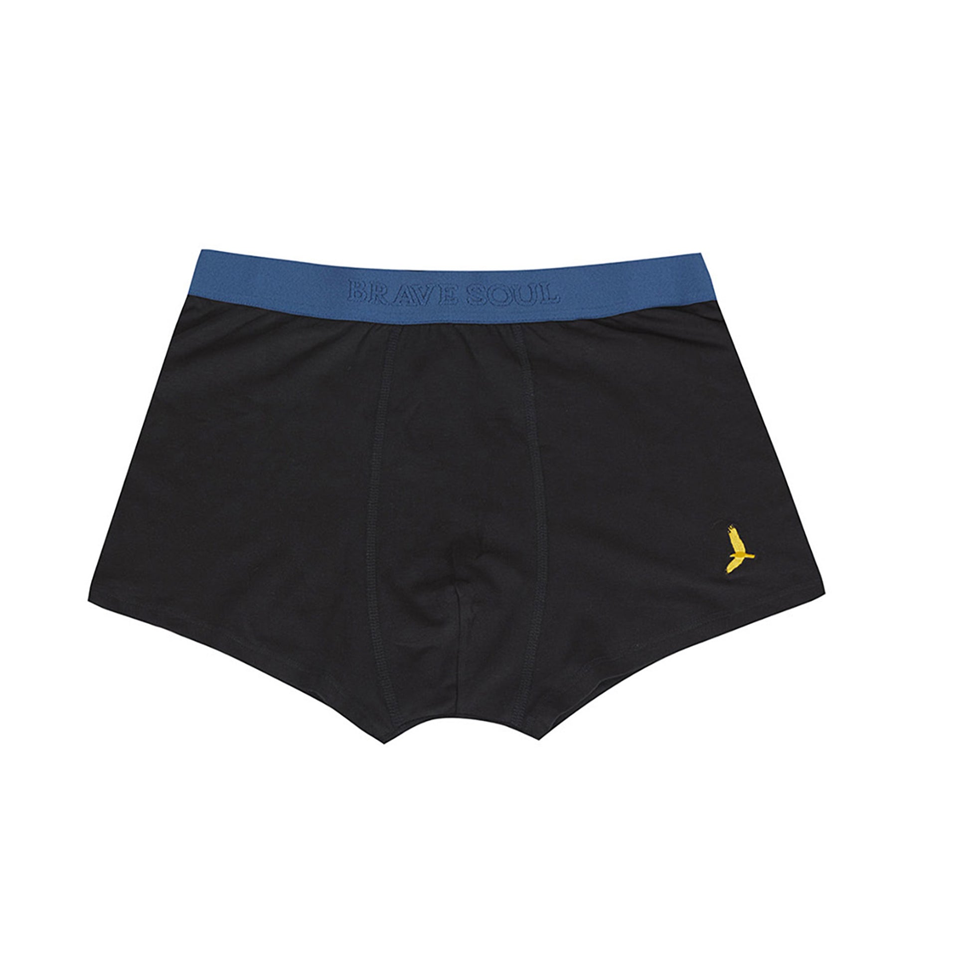 Brave Soul Black Pack of 7 Boxers with Embroidery Detail - Black Image 2
