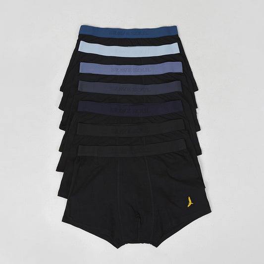 Brave Soul Black Pack of 7 Boxers with Embroidery Detail - Black Image 1
