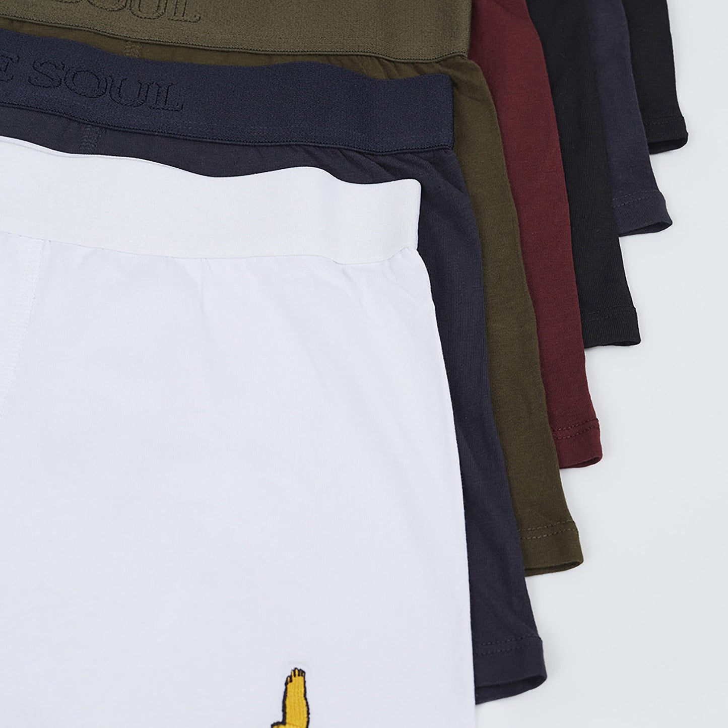 Brave Soul Black Pack of 7 Boxers with Embroidery Detail - Black Image 3