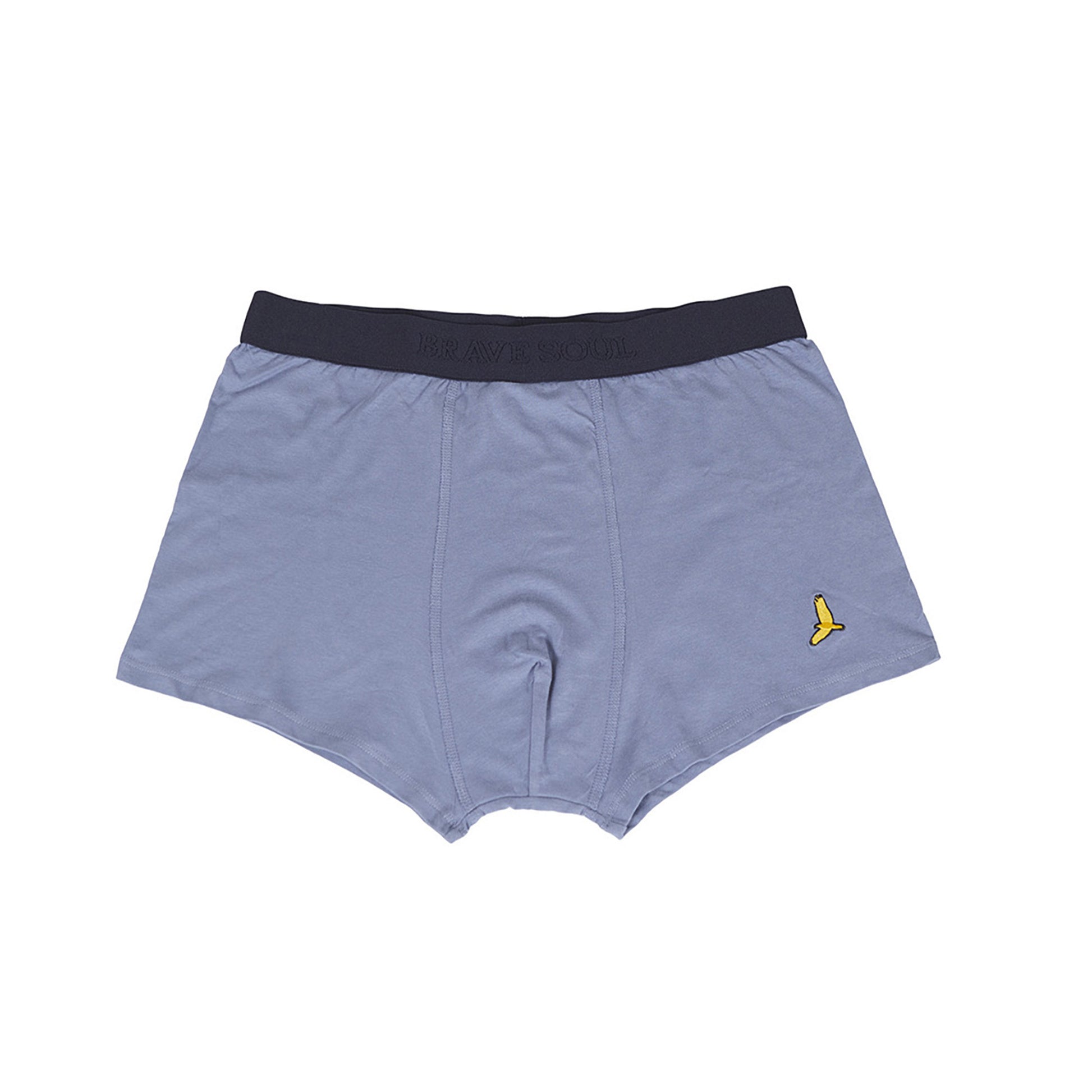 Brave Soul Blue Pack of 5 Boxers with Embroidery Detail - Blue Image 2