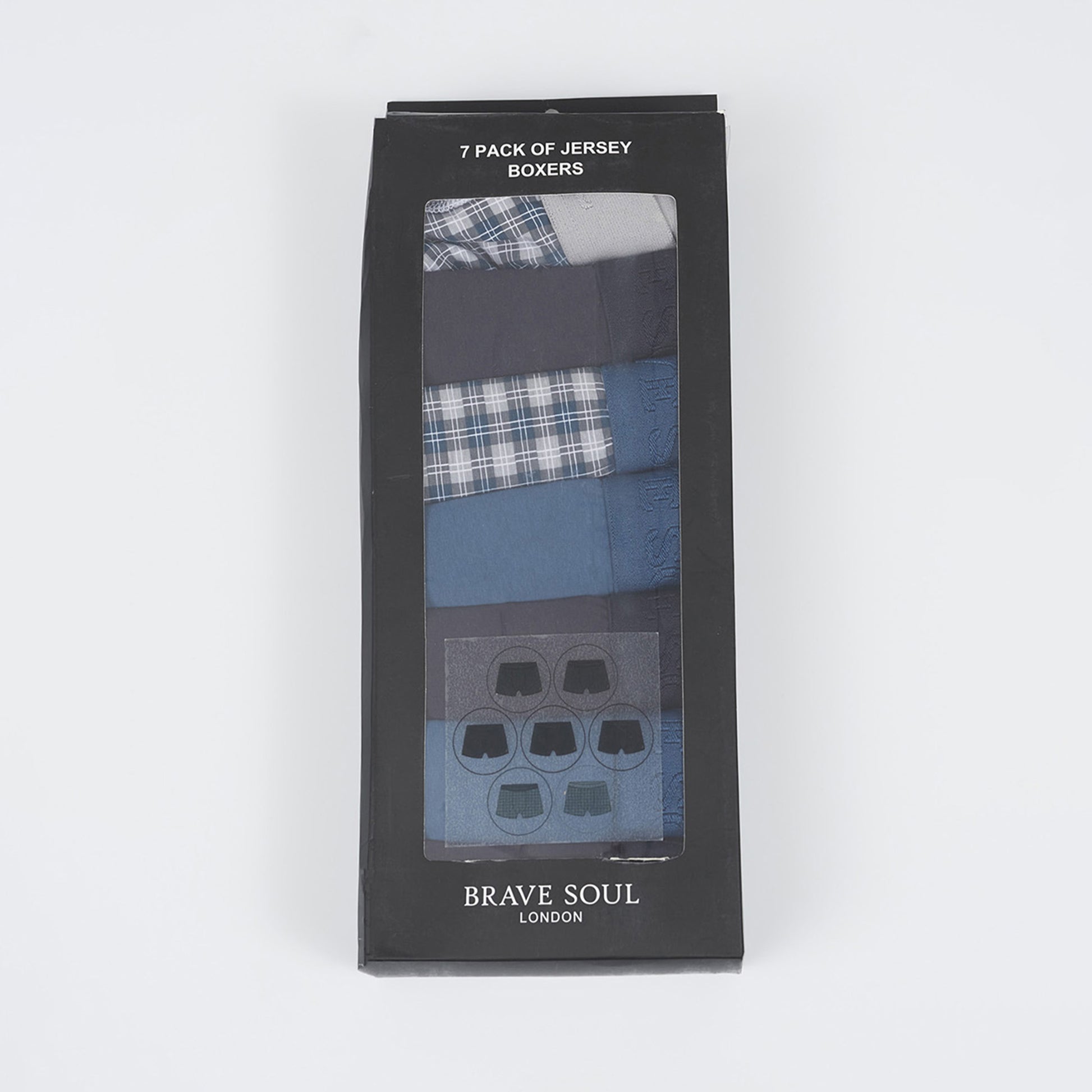 Brave Soul Navy Pack of 7 Boxers with Embroidery Detail - Navy Image 4