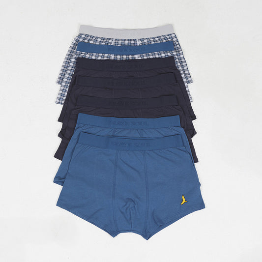 Brave Soul Navy Pack of 7 Boxers with Embroidery Detail - Navy Image 1
