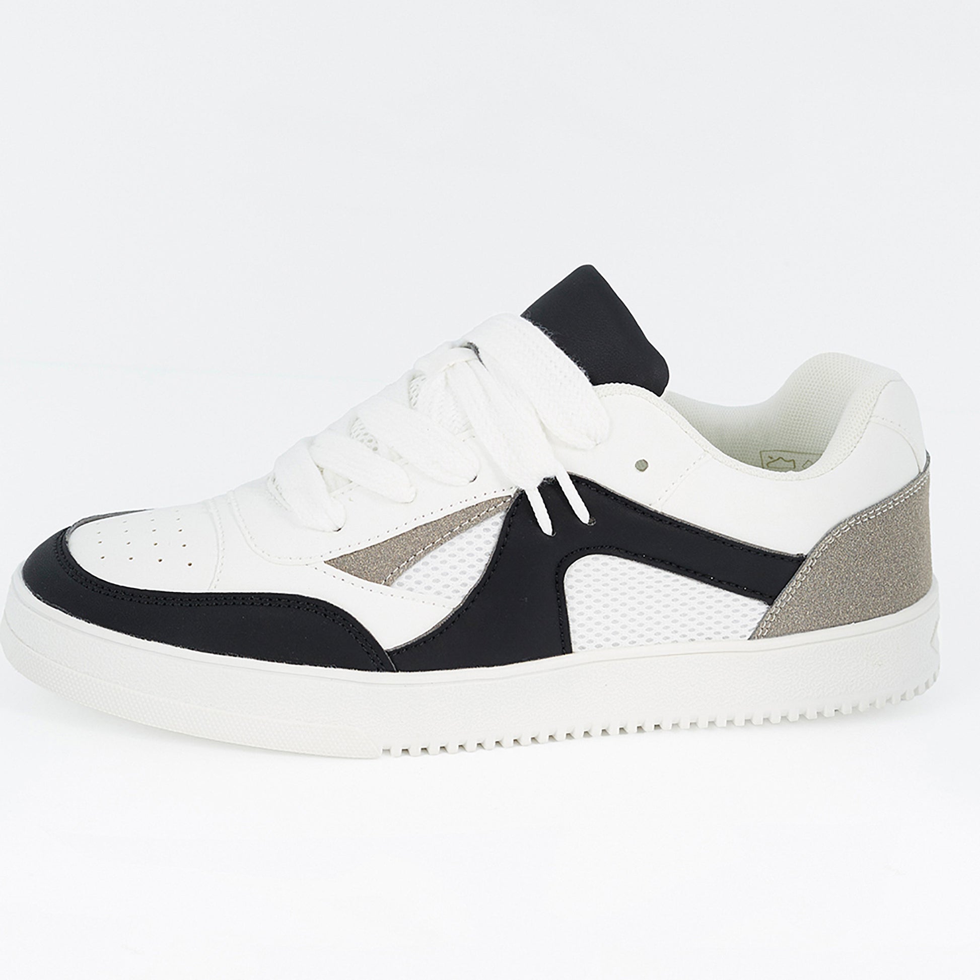 Brave Soul White Faux Leather Trainers - White Image 4