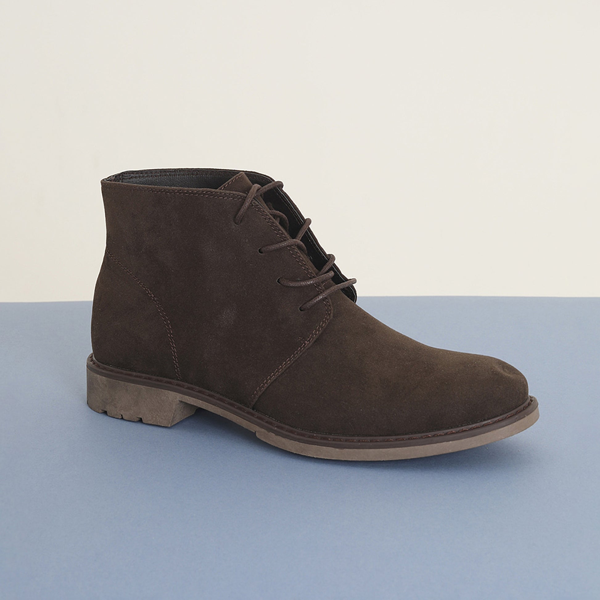 Brave Soul Dark Brown Faux Suede Lace Up Desert Boot - Dark Brown Image 1