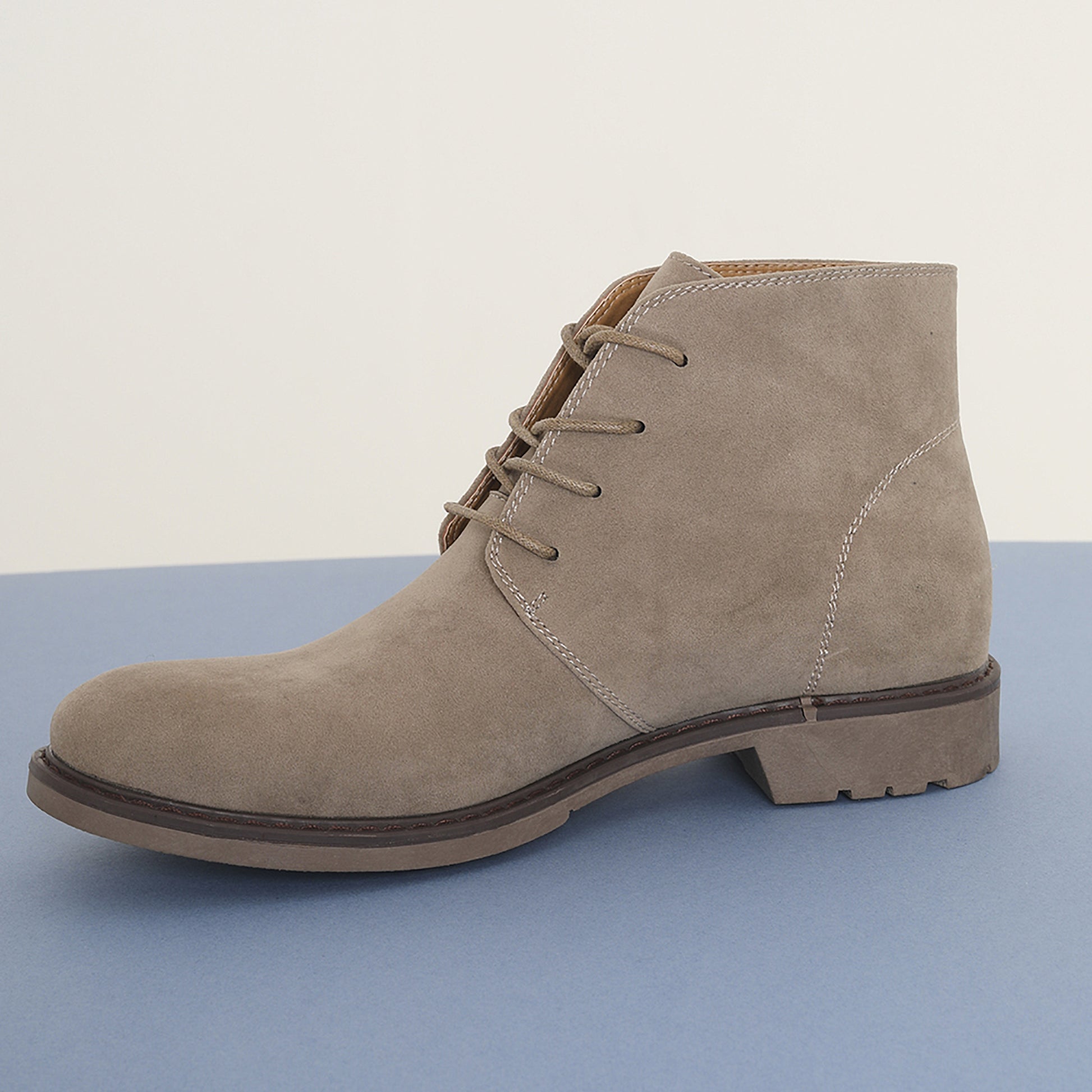 Brave Soul Stone Faux Suede Lace Up Desert Boot - Stone Image 2
