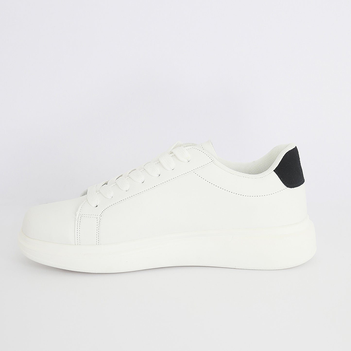 Brave Soul White Faux Leather Chunky Sole Lace Up Trainer - White Image 2