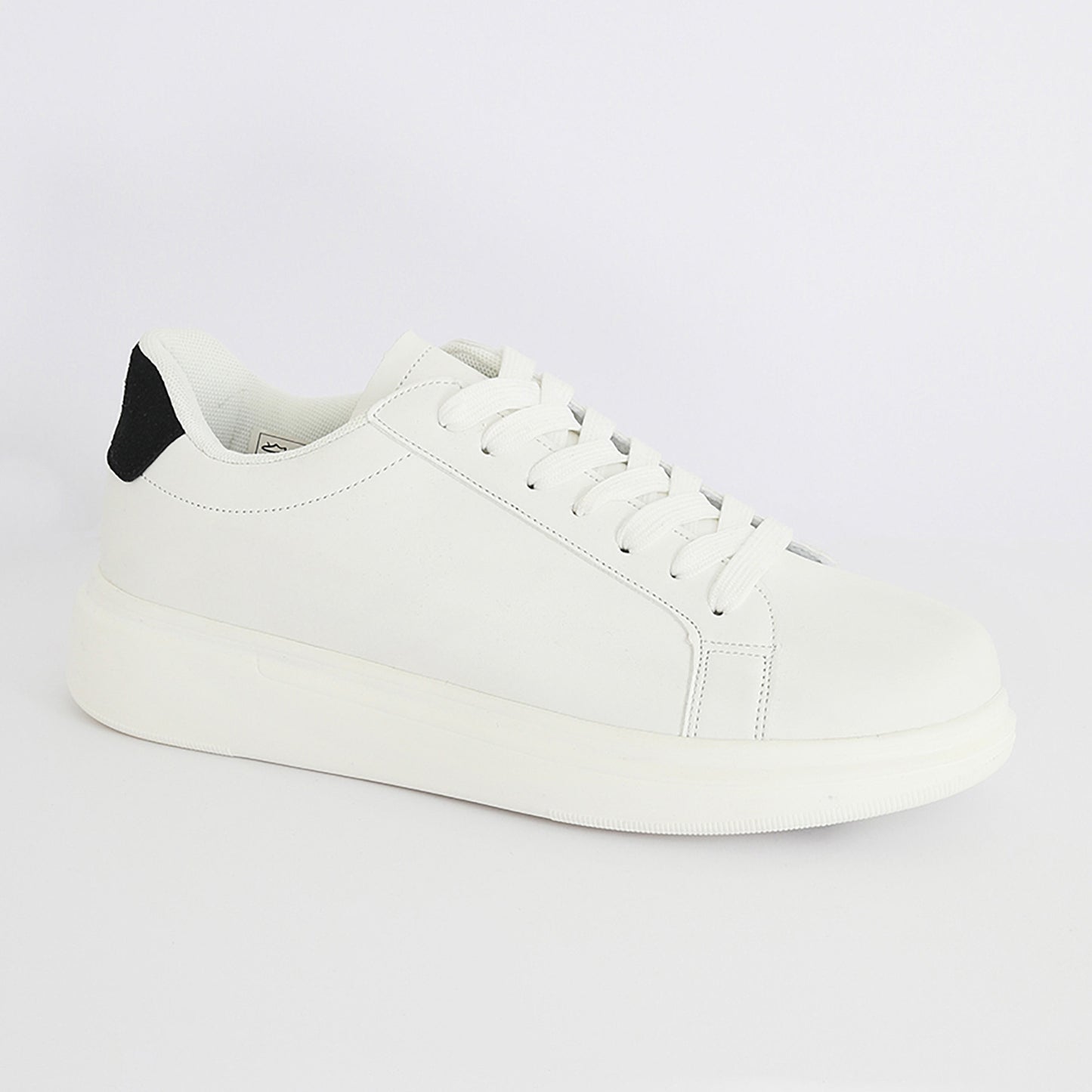 Brave Soul White Faux Leather Chunky Sole Lace Up Trainer - White Image 1