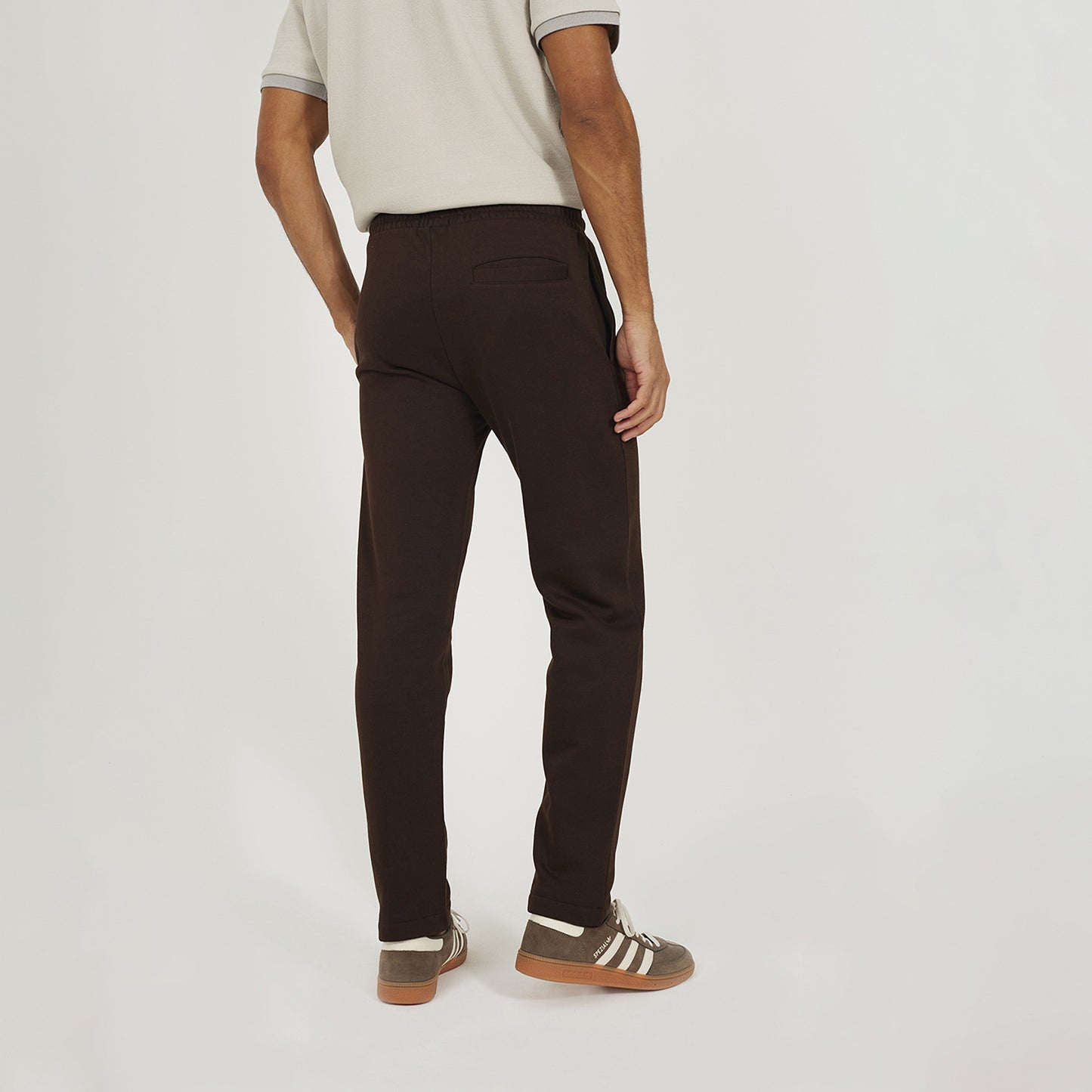 Brave Soul Chocolate Straight Leg Open Hem Joggers - Chocolate Image 2