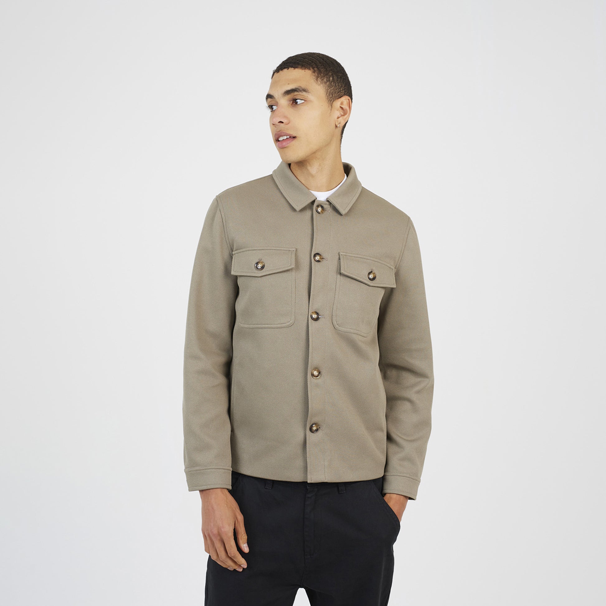 Brave Soul Pale Green Button Through Shacket - Pale Green Image 1
