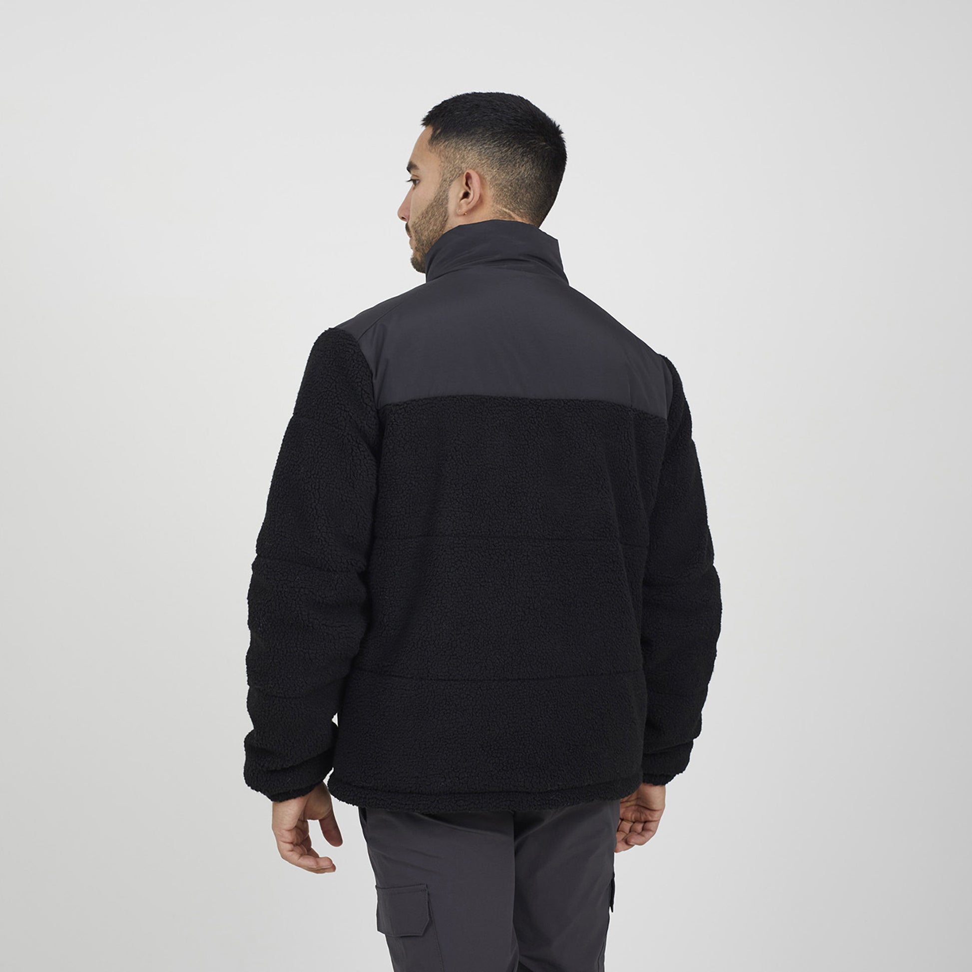 Brave Soul Black Funnel Neck Fleece Jacket - Black Image 2