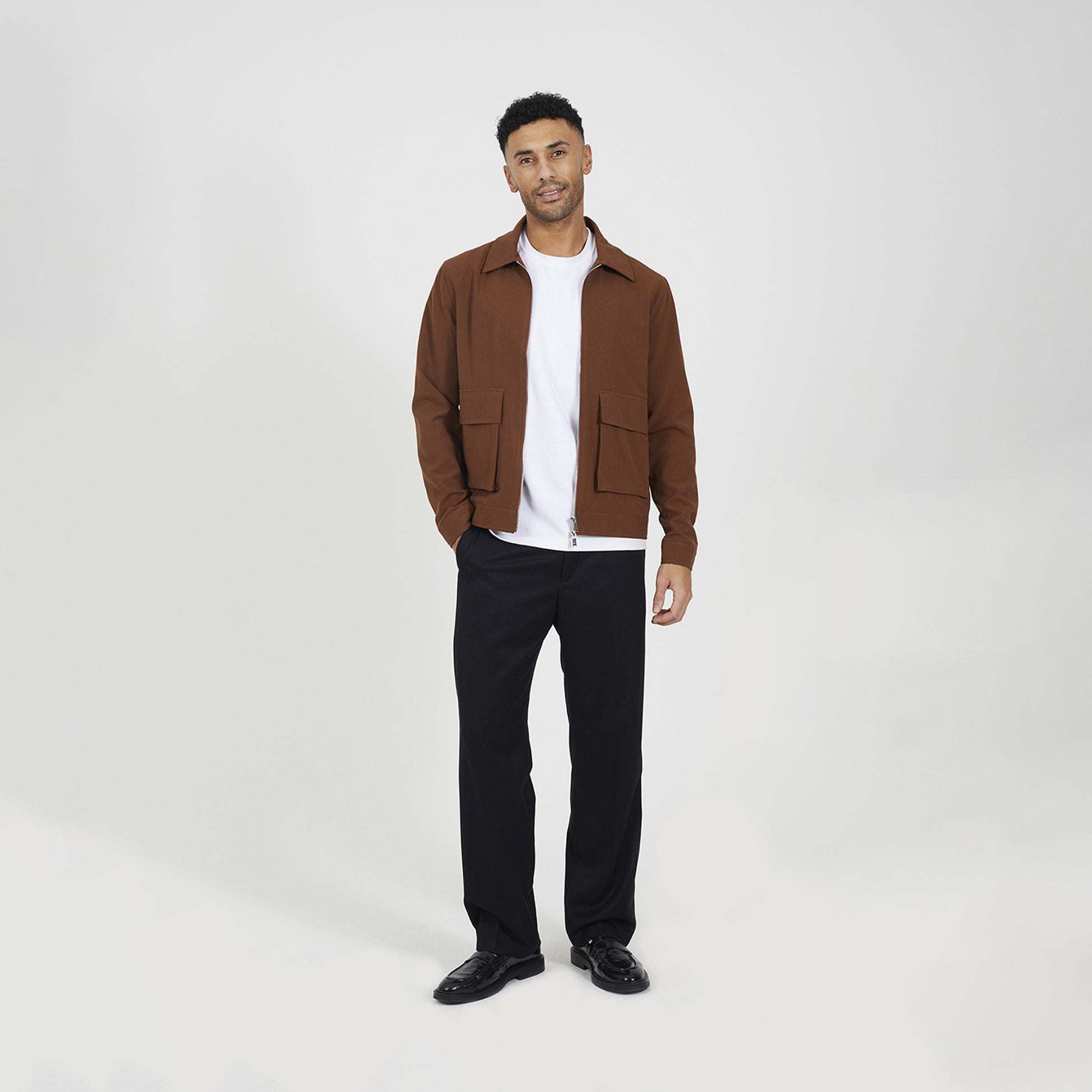 Brave Soul Tan Patch Pocket Harrington Jacket - Tan Image 2