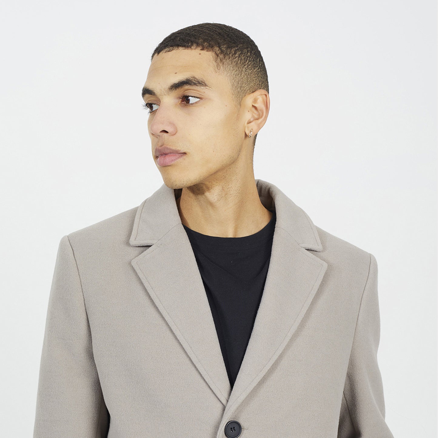 Brave Soul Beige Single Breasted Formal Coat - Beige Image 4