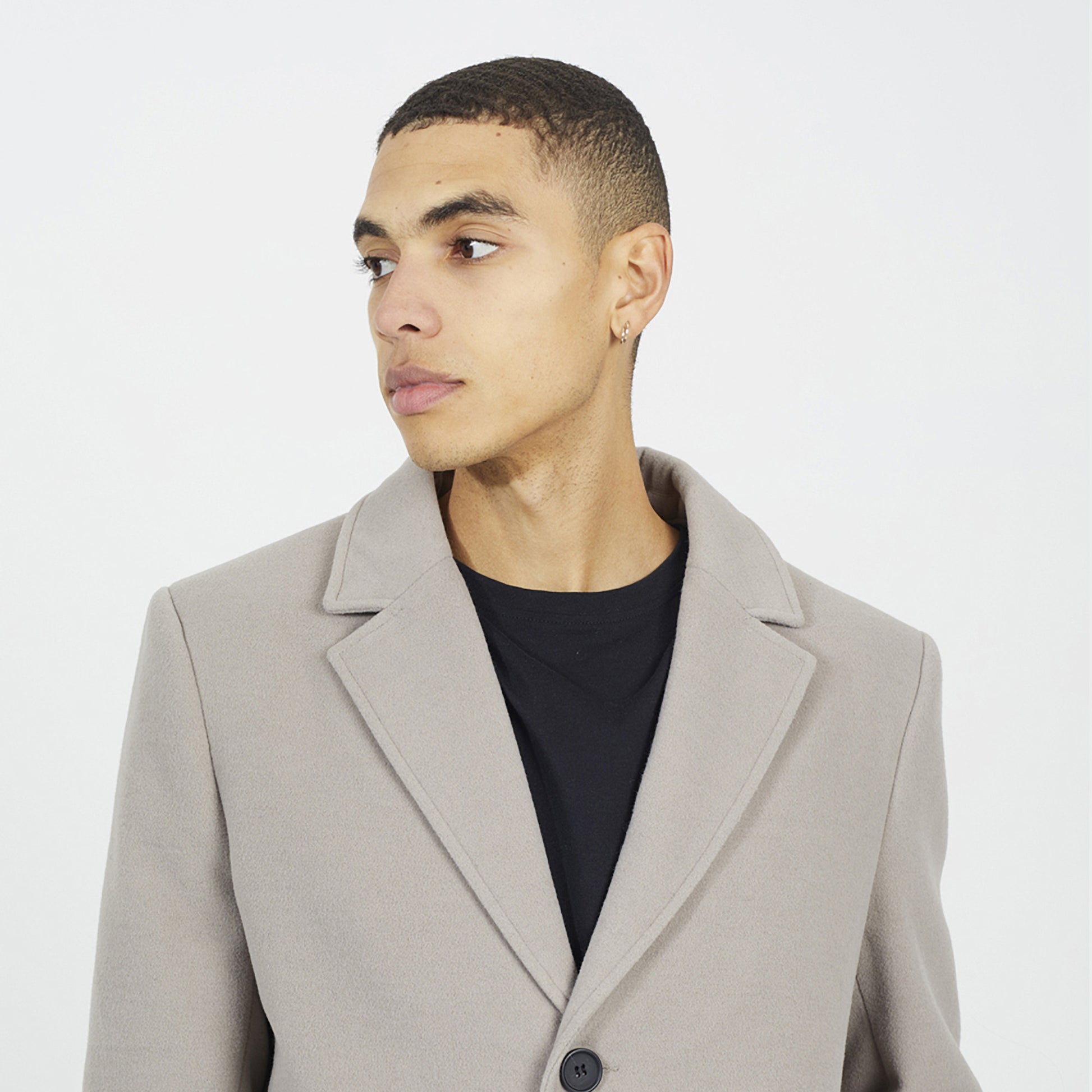 Brave Soul Beige Single Breasted Formal Coat - Beige Image 4