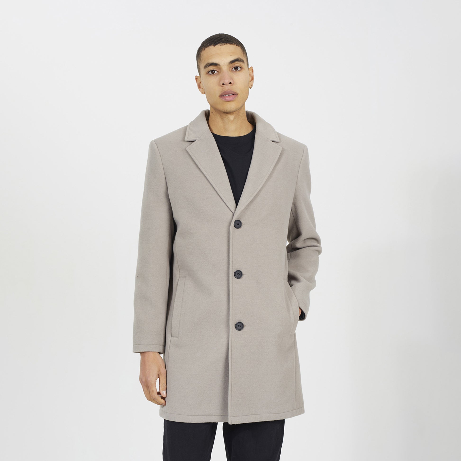 Brave Soul Beige Single Breasted Formal Coat - Beige Image 1