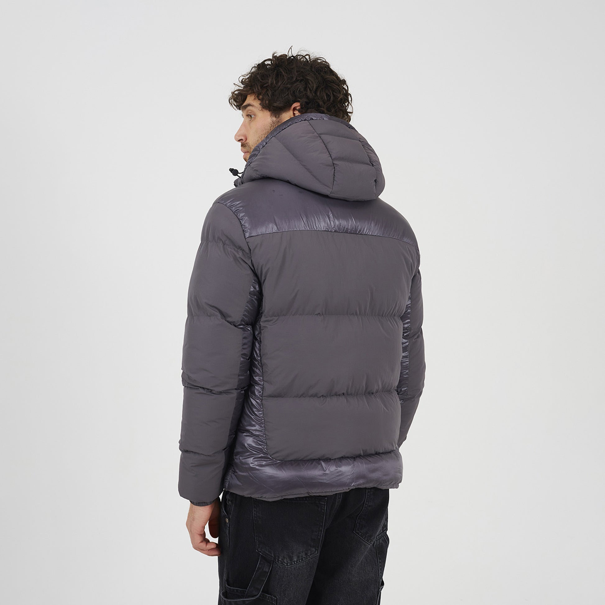 Brave Soul Grey Padded Hooded Zip-Up Jacket - Grey Image 2