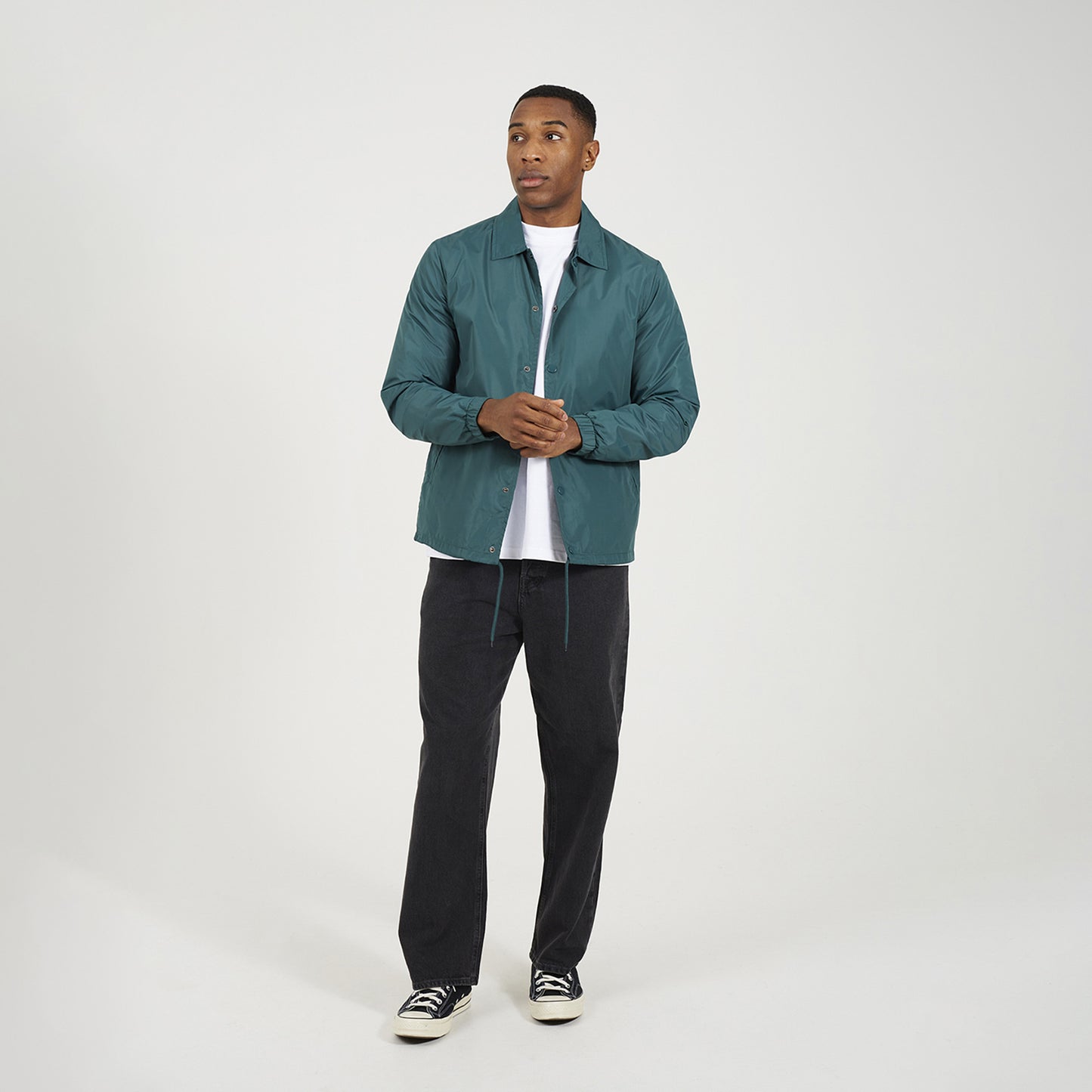 Brave Soul Green Lightweight Coach Style Jacket - Green Image 3