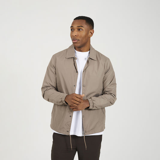 Brave Soul Taupe Lightweight Coach Style Jacket - Taupe Image 1