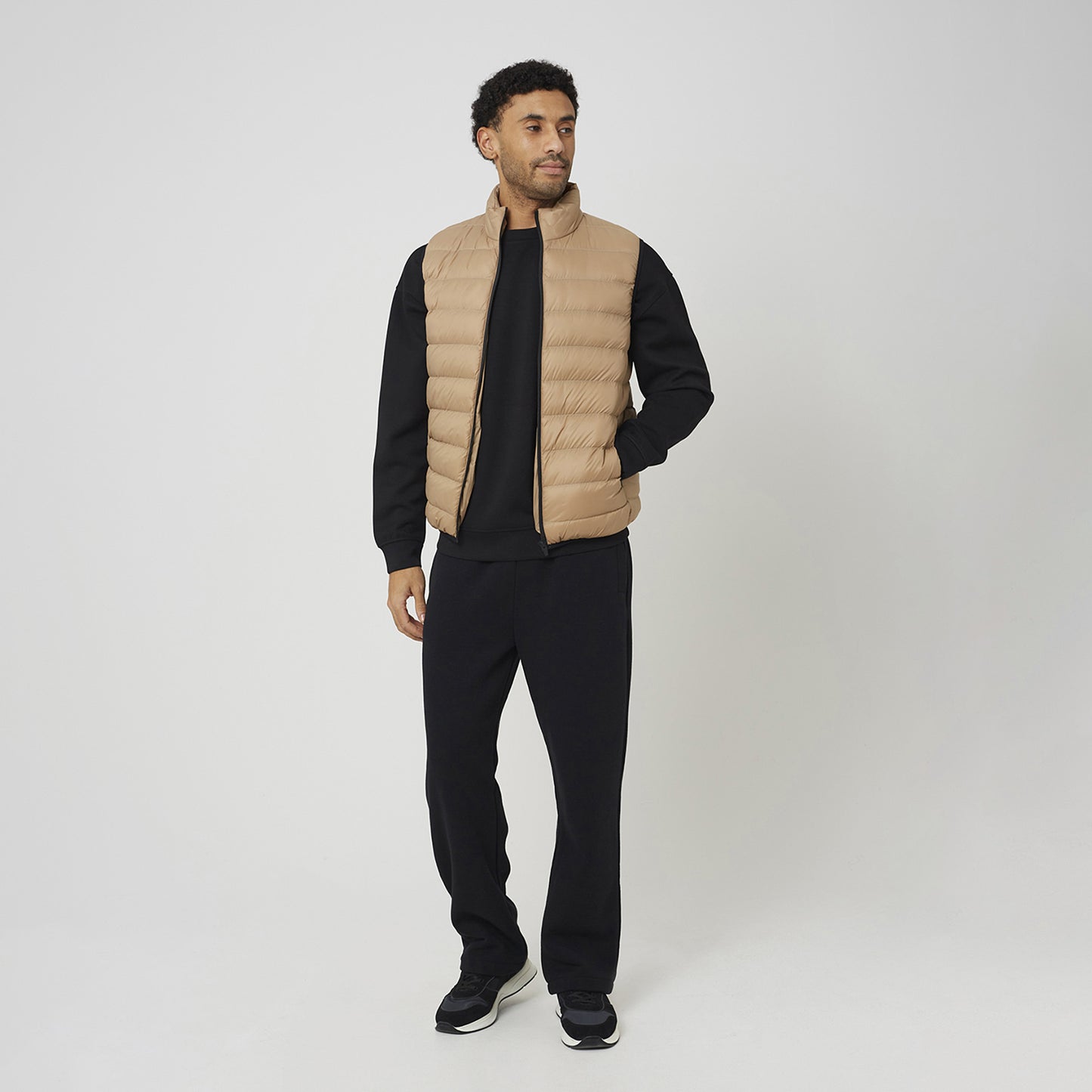 Brave Soul Stone Quilted Padded Gilet - Stone Image 3