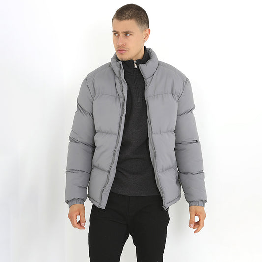 Brave Soul Grey Funnel Neck Padded Jacket - Grey Image 1