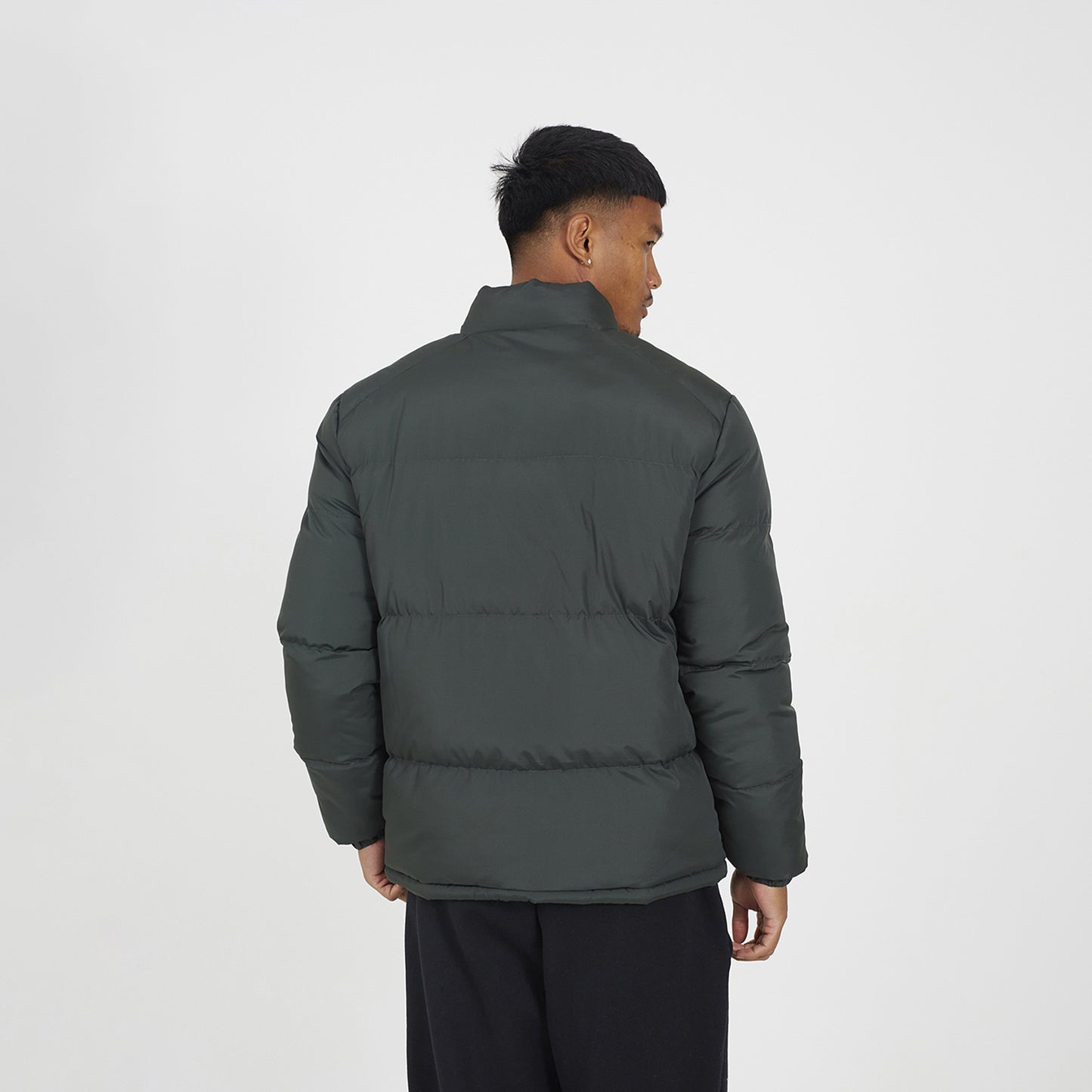 Brave Soul Khaki Funnel Neck Padded Jacket - Khaki Image 2