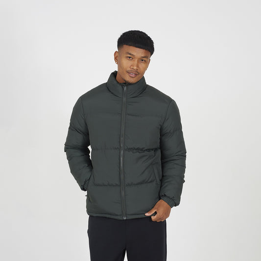 Brave Soul Khaki Funnel Neck Padded Jacket - Khaki Image 1